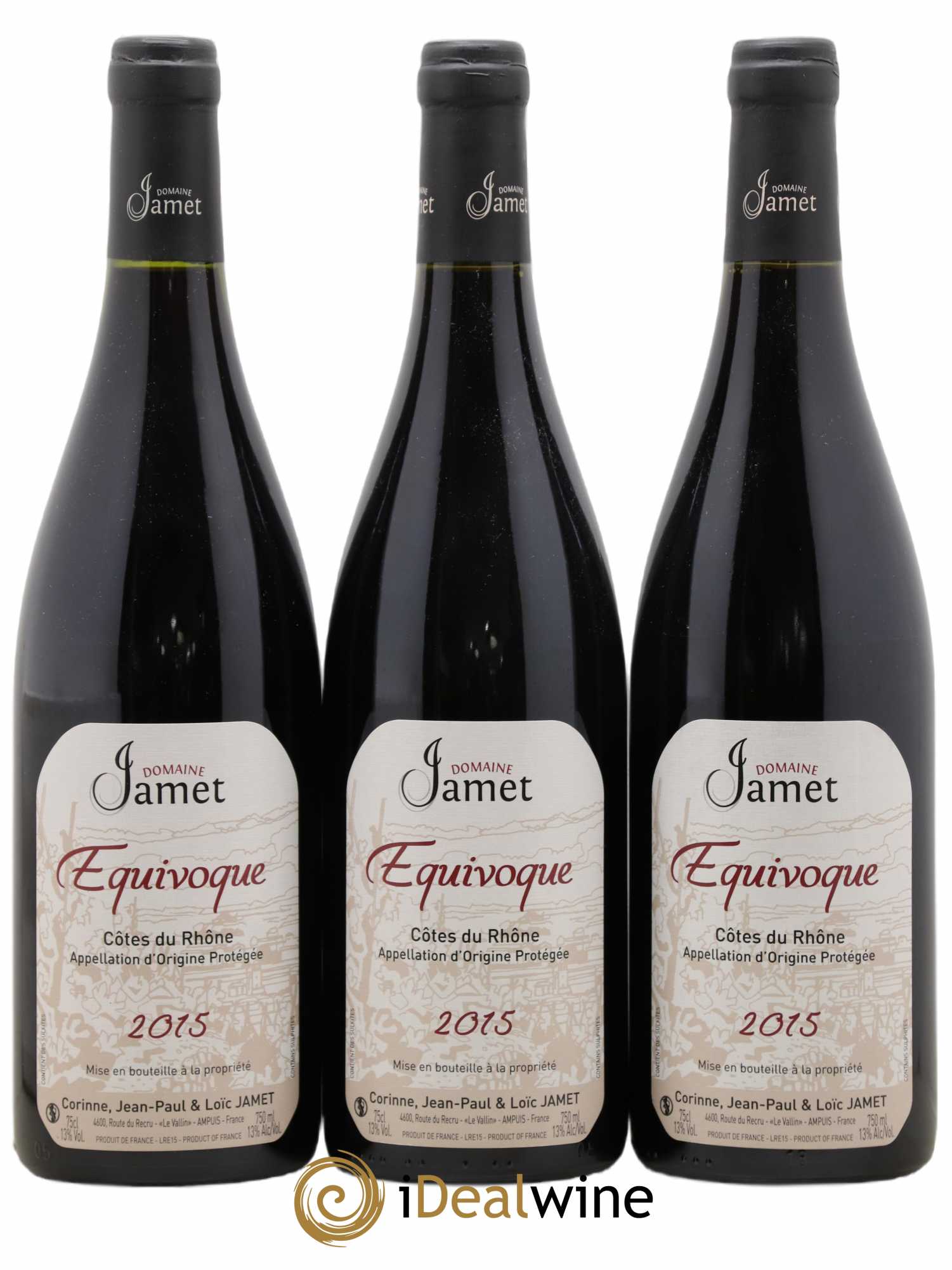 Côtes-du-Rhône Equivoque Jamet (Domaine) 2015 - Lot de 3 bouteilles - 0