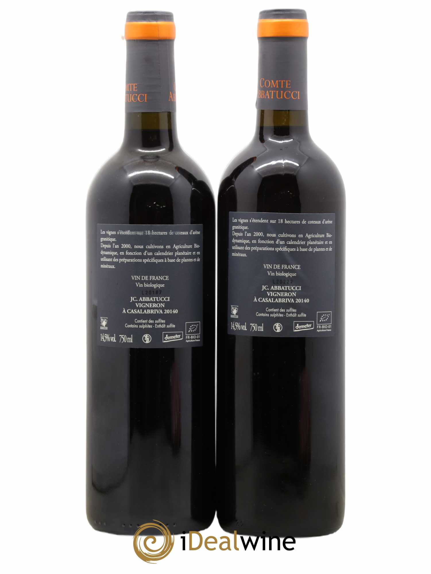 Vin de France Faustine Vieilles Vignes Comte Abbatucci (Domaine) Vieilles Vignes 2020 - Lot de 2 bouteilles - 1