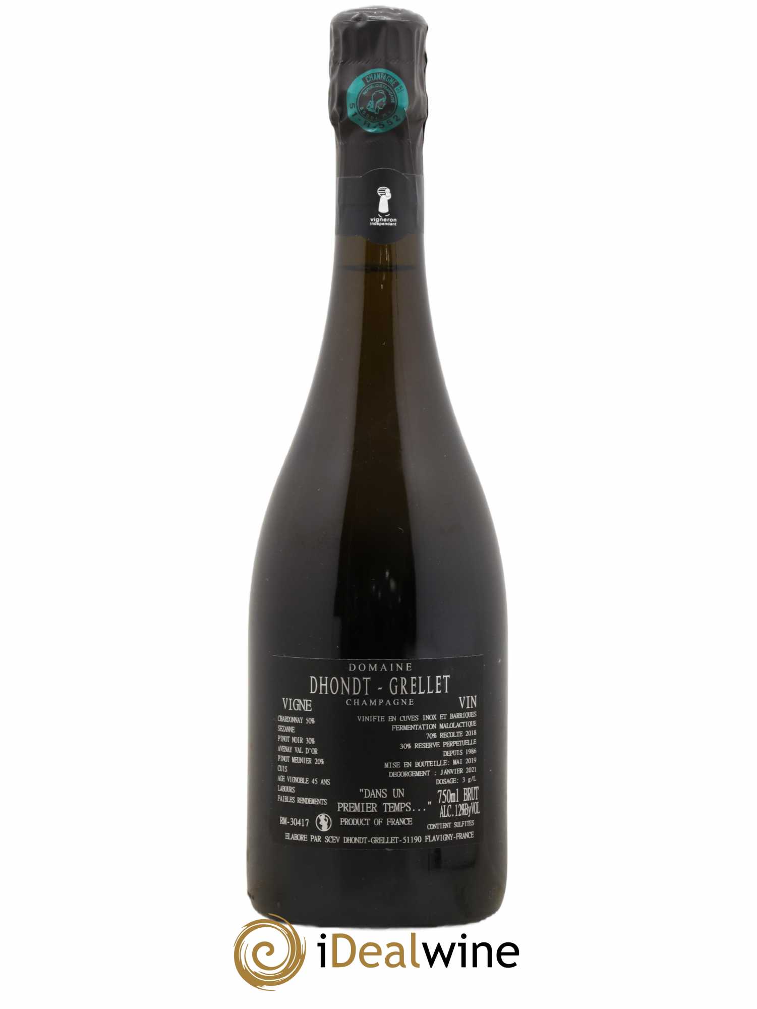 Dans un premier temps... Extra-Brut Dhondt Grellet - Lot de 1 bouteille - 1