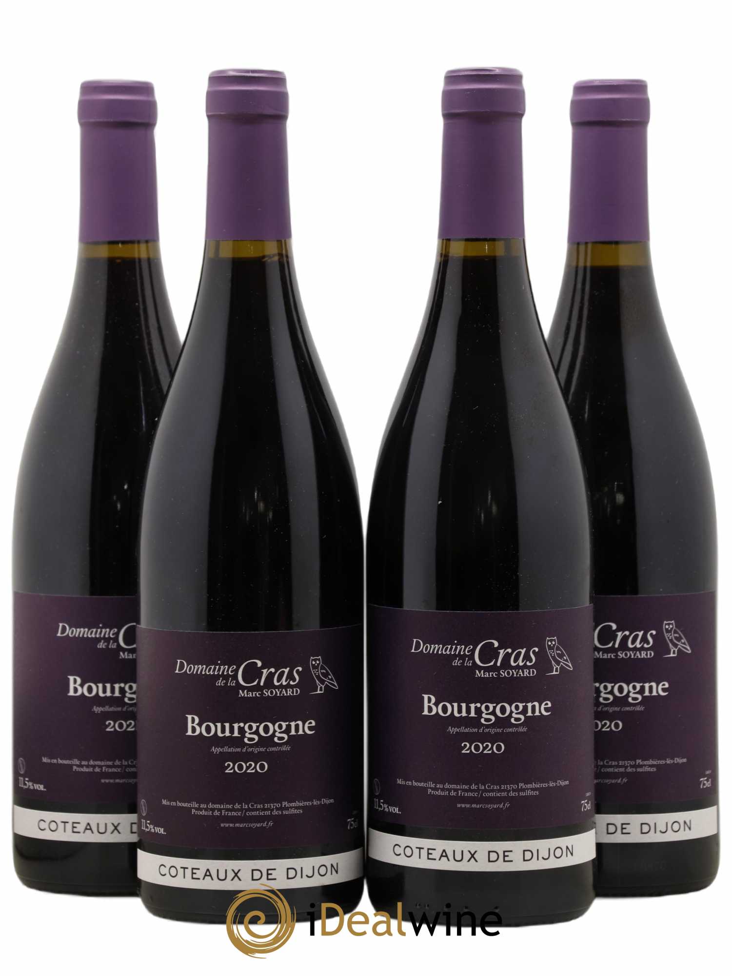 Bourgogne Domaine de la Cras - Marc Soyard 2020 - Lot de 4 bouteilles - 0