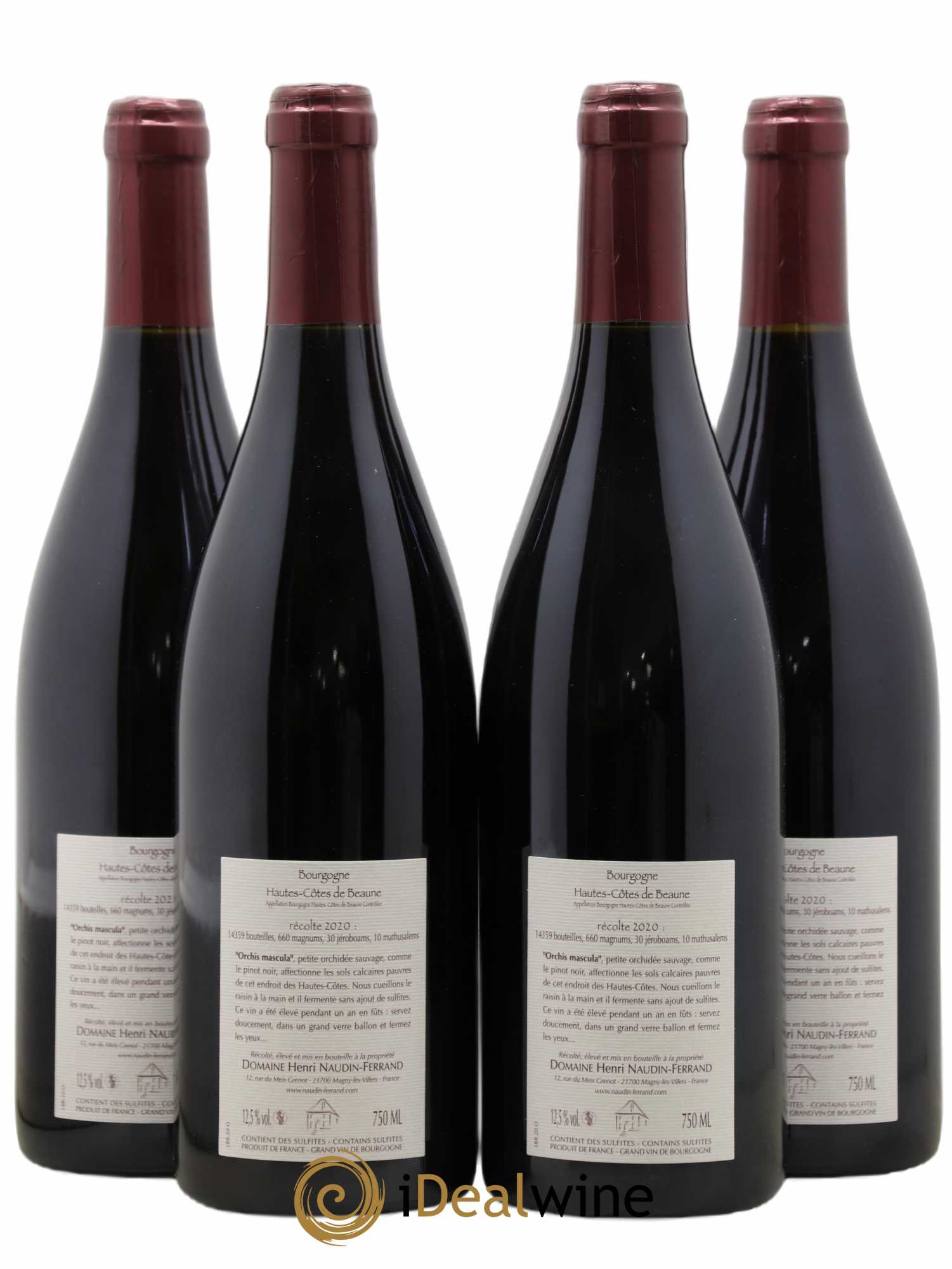 Hautes-Côtes de Beaune Orchis Mascula Naudin-Ferrand (Domaine) 2020 - Lot de 4 bouteilles - 1