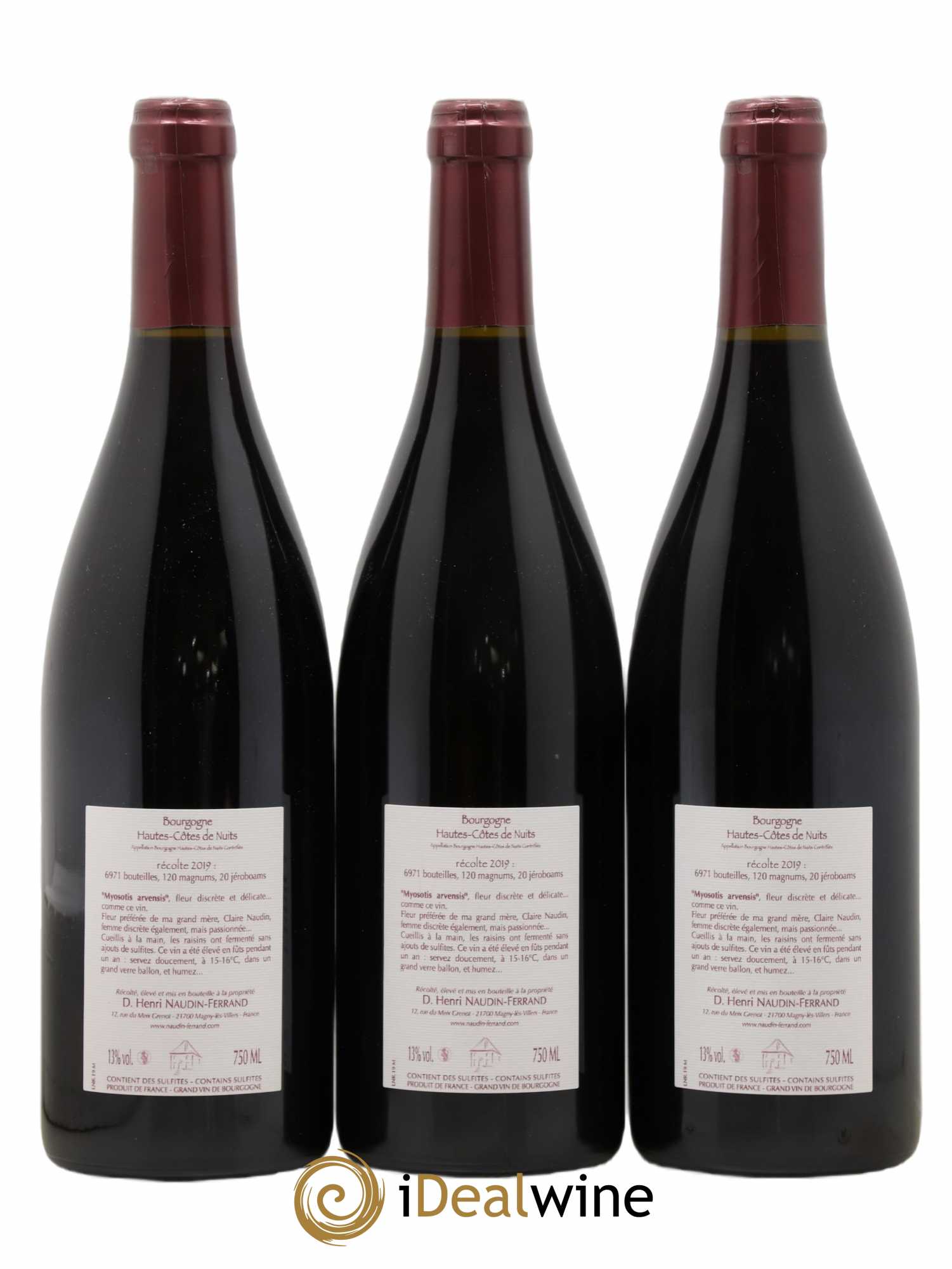 Hautes-Côtes de Nuits Myosotis Arvensis Naudin-Ferrand (Domaine) 2019 - Lot de 3 bouteilles - 1