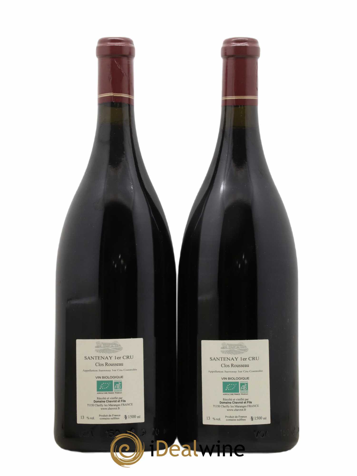 Santenay 1er Cru Clos Rousseau Domaine Chevrot (sans prix de réserve) 2020 - Lot de 2 magnums - 1