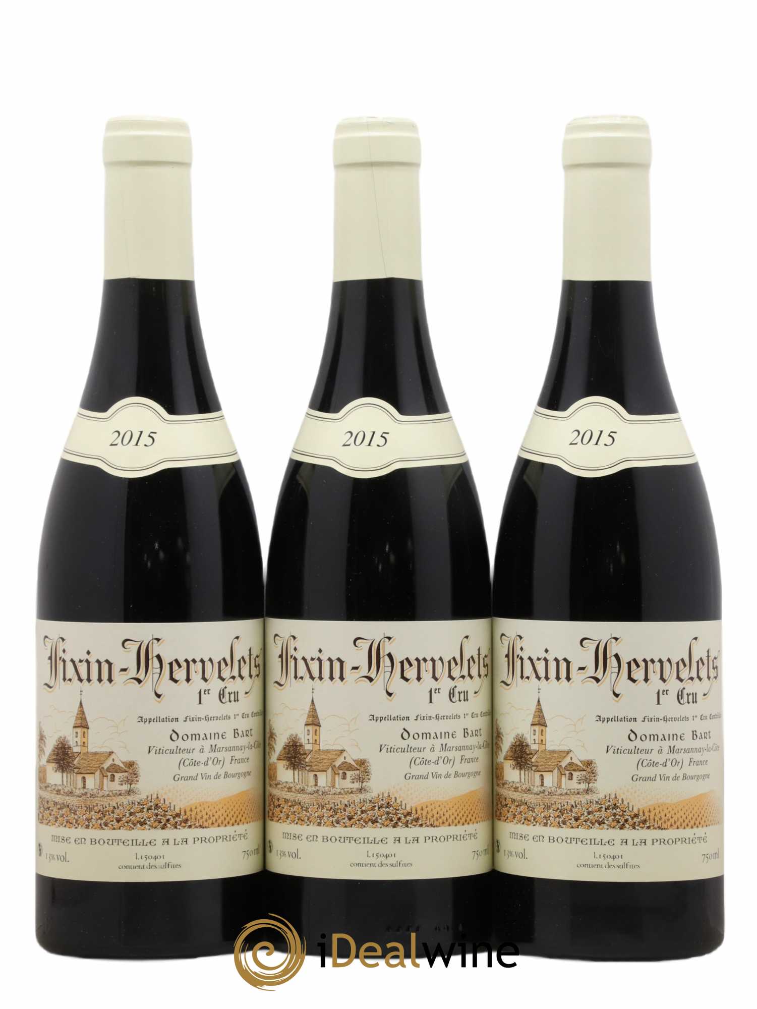 Fixin 1er Cru Hervelets Bart (Domaine) 2015 - Lot de 3 bouteilles - 0