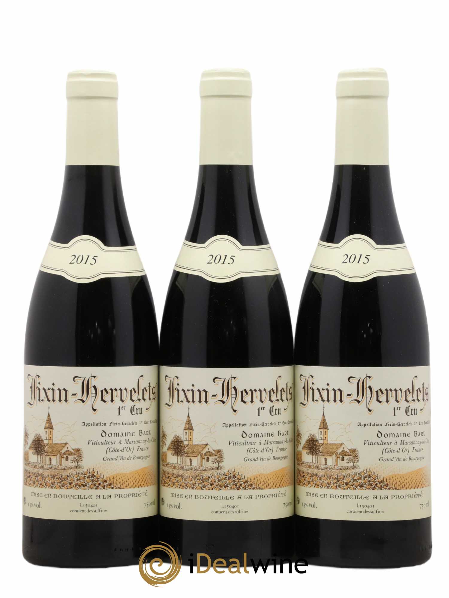Fixin 1er Cru Hervelets Bart (Domaine) 2015 - Lot de 3 bouteilles - 0