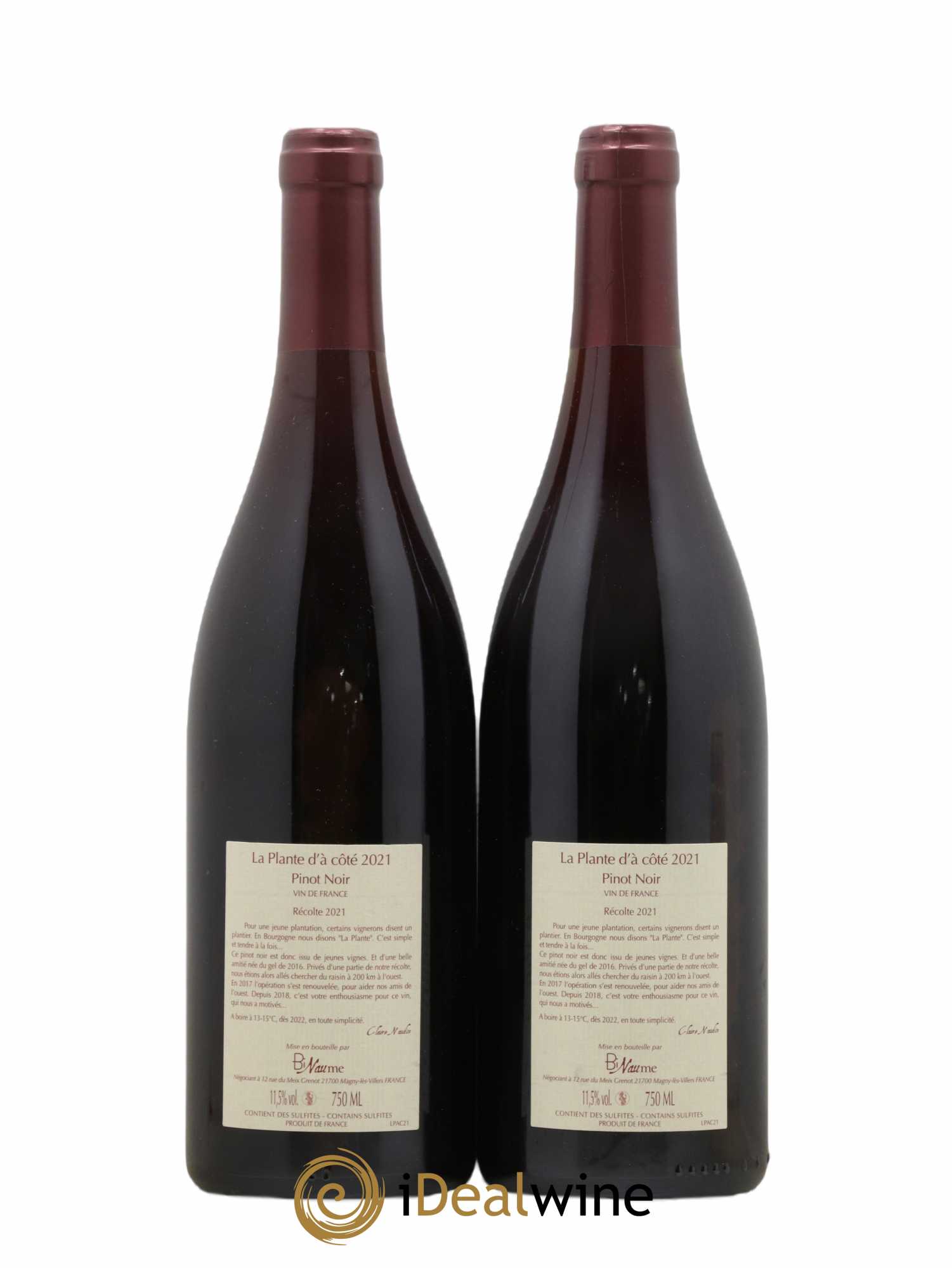 Vin de France La Plante d'à coté Binaume Bizot-Naudin 2021 - Lot de 2 bouteilles - 1