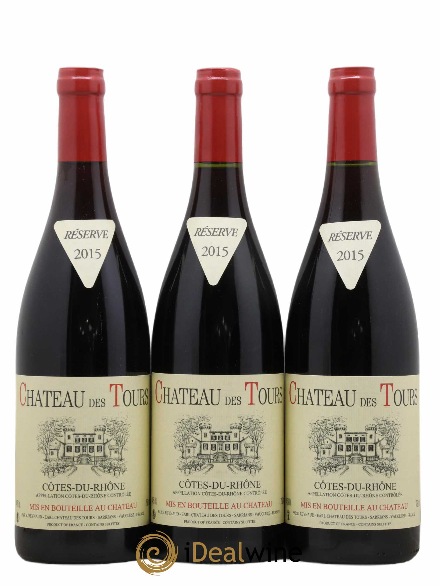 Côtes-du-Rhône Château des Tours Emmanuel Reynaud 2015 - Lot de 3 bouteilles - 0