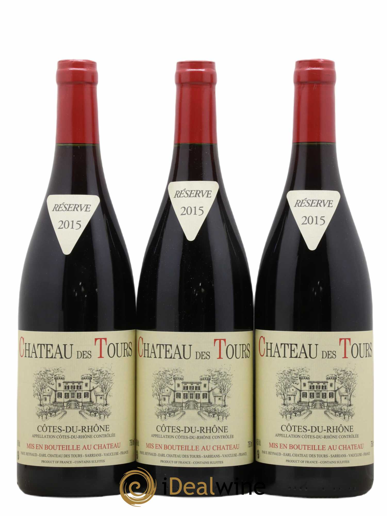 Côtes-du-Rhône Château des Tours Emmanuel Reynaud 2015 - Lot de 3 bouteilles - 0