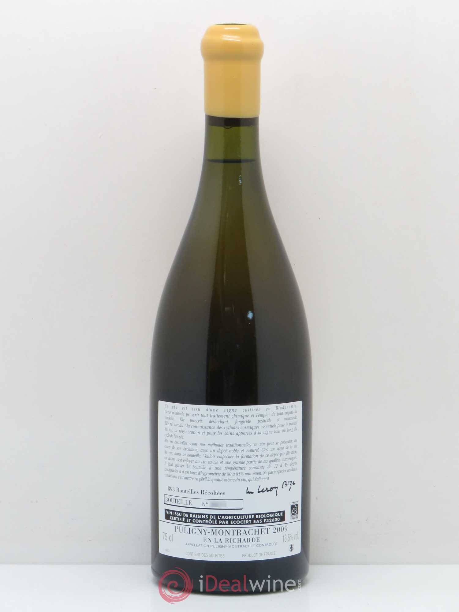 Puligny-Montrachet En La Richarde d'Auvenay (Domaine) 2009 - Lot de 1 bouteille - 1