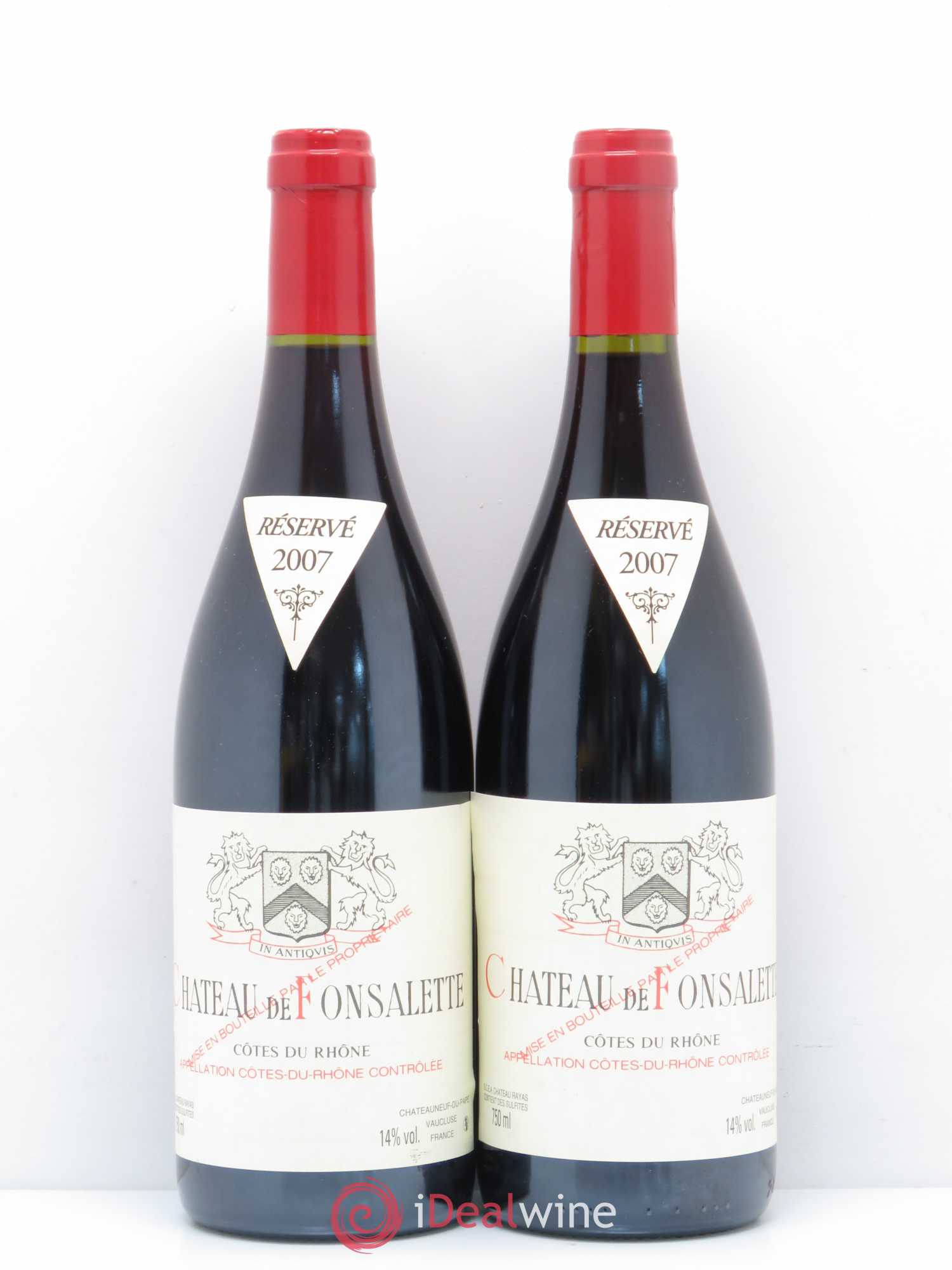 Côtes-du-Rhône Château de Fonsalette Emmanuel Reynaud 2007 - Lot de 2 bouteilles - 0
