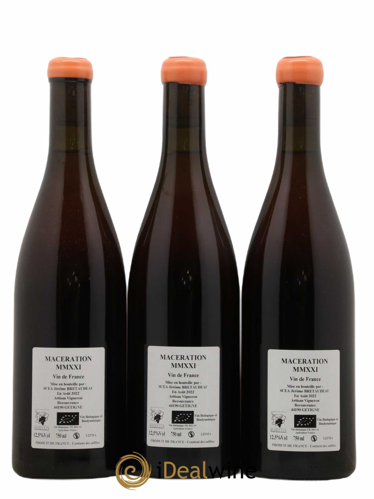 Vin de France Macération Jérôme Bretaudeau - Domaine de Bellevue 2021 - Lot de 3 bouteilles - 1