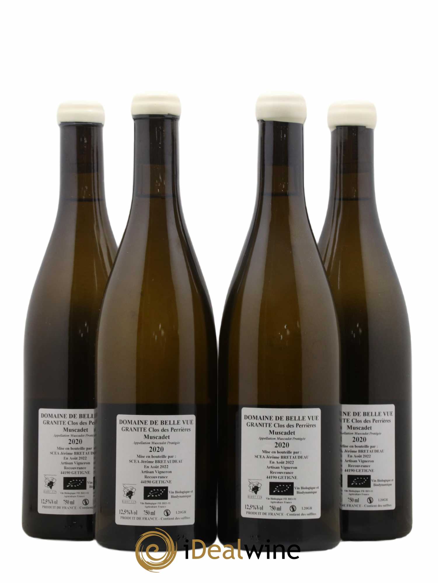 Muscadet-Sèvre-et-Maine Granite Clos des Perrières Jérôme Bretaudeau - Domaine de Bellevue 2020 - Lot de 4 bouteilles - 1