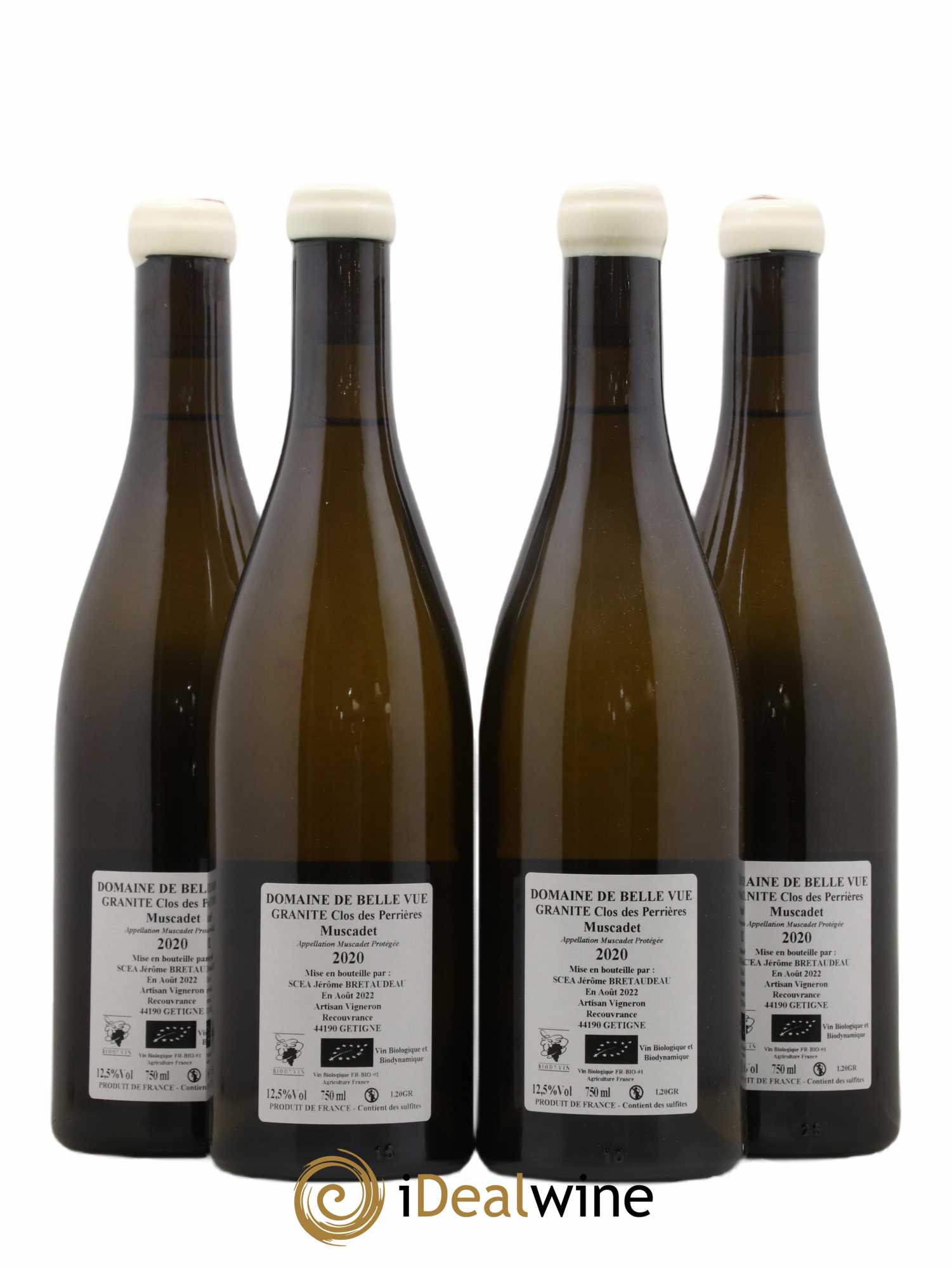 Muscadet-Sèvre-et-Maine Granite Clos des Perrières Jérôme Bretaudeau - Domaine de Bellevue 2020 - Lot de 4 bouteilles - 1