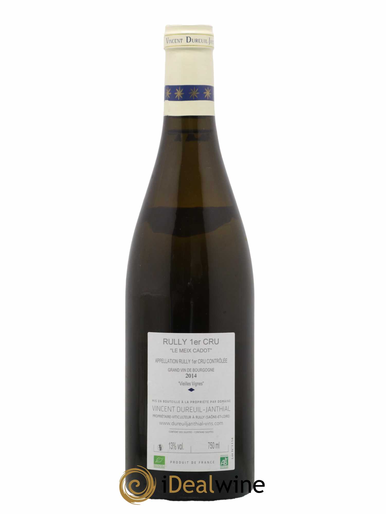 Rully 1er Cru Le Meix Cadot Vieilles Vignes Vincent Dureuil-Janthial 2014 - Lot de 1 bouteille - 1