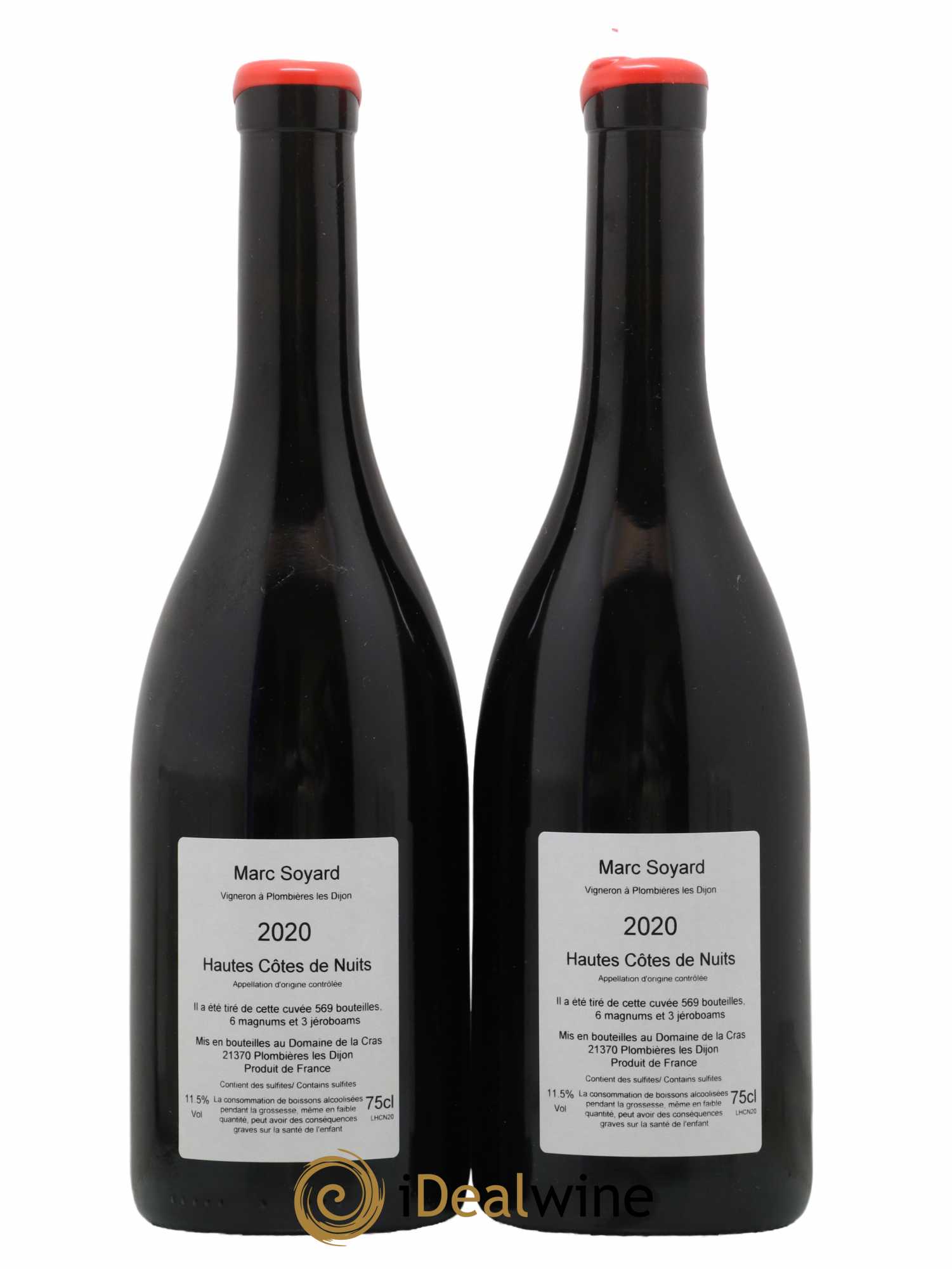 Hautes-Côtes de Nuits Domaine de la Cras - Marc Soyard 2020 - Lot de 2 bouteilles - 1