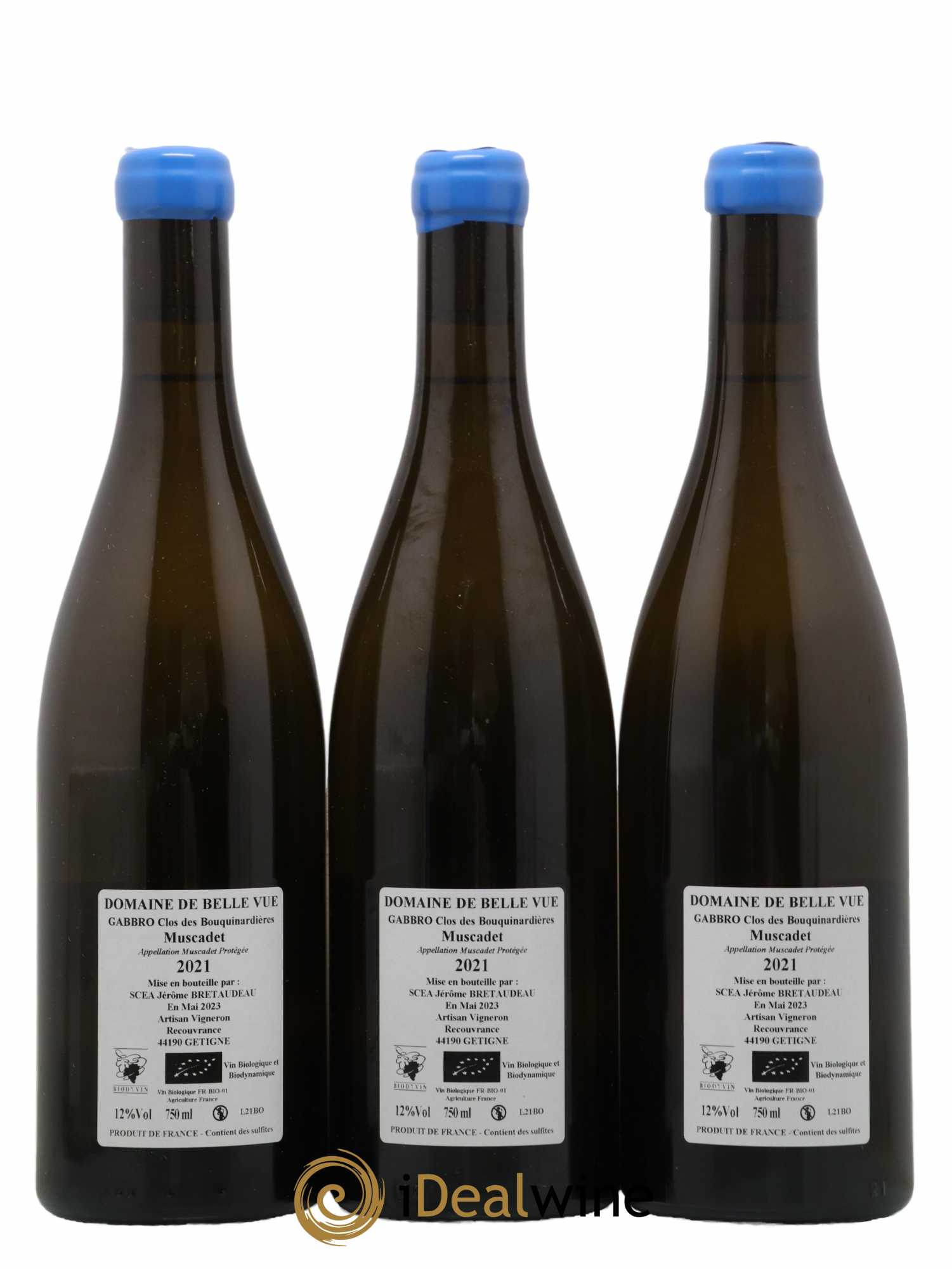 Muscadet-Sèvre-et-Maine Gabbro Clos des Bouquinardières Jérôme Bretaudeau - Domaine de Bellevue 2021 - Lot de 3 bouteilles - 1