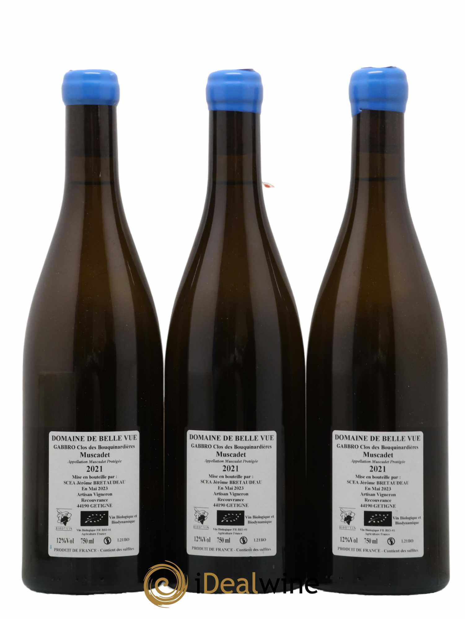 Muscadet-Sèvre-et-Maine Gabbro Clos des Bouquinardières Jérôme Bretaudeau - Domaine de Bellevue 2021 - Lot de 3 bouteilles - 1