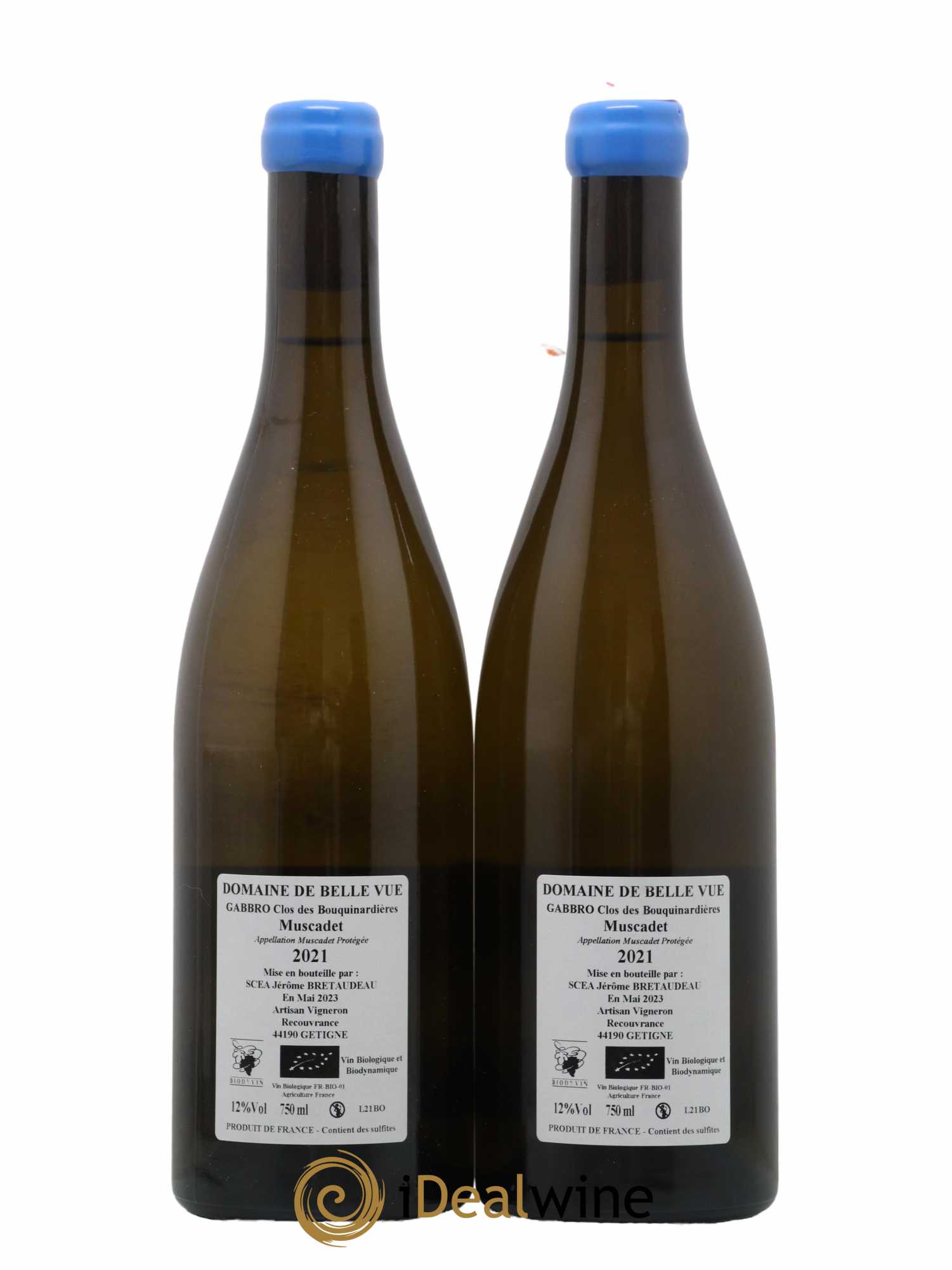 Muscadet-Sèvre-et-Maine Gabbro Clos des Bouquinardières Jérôme Bretaudeau - Domaine de Bellevue 2021 - Lot de 2 bouteilles - 1