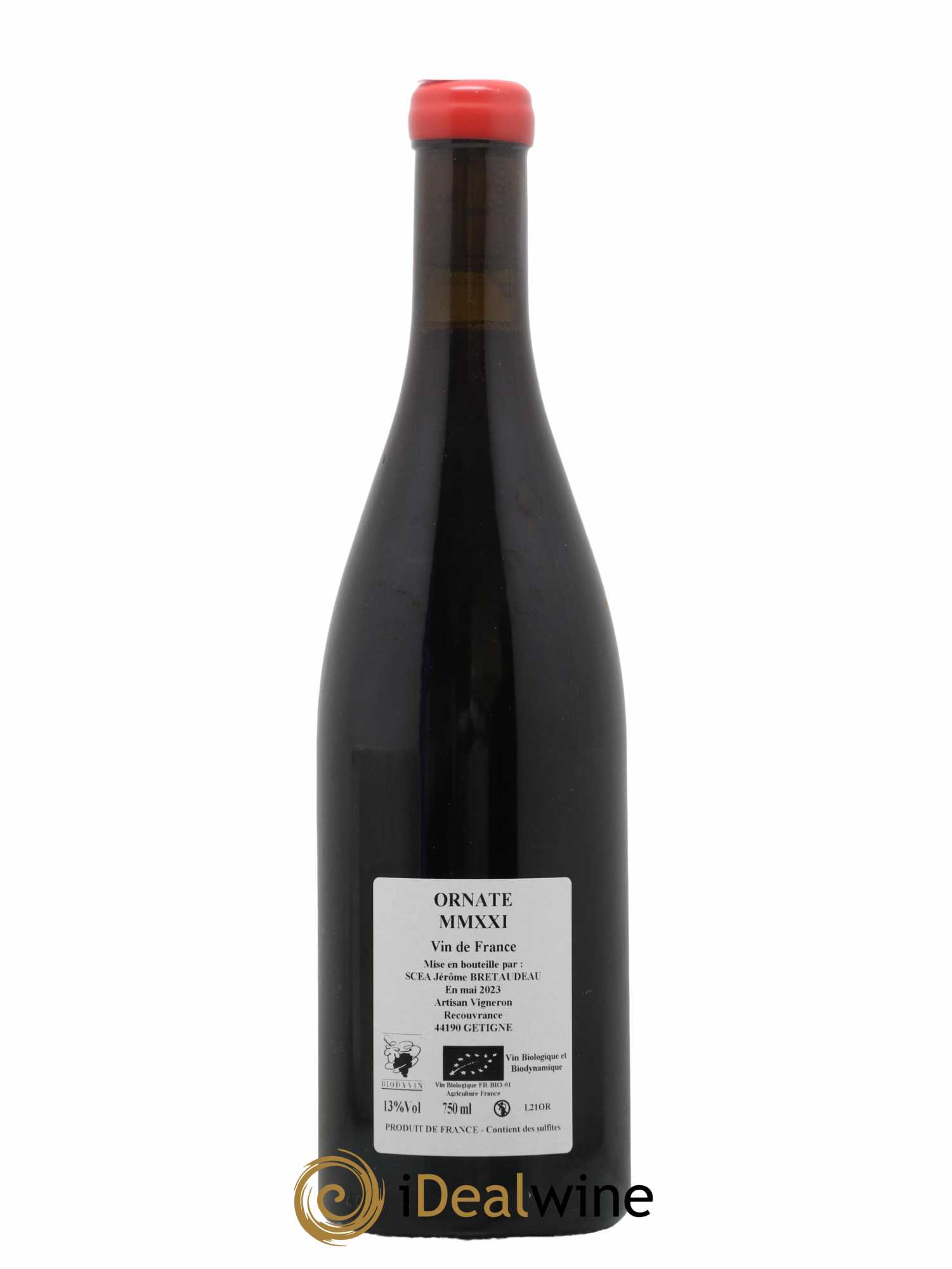 Vin de France Merlot Ornaté Jérôme Bretaudeau - Domaine de Bellevue 2021 - Lot of 1 bottle - 1