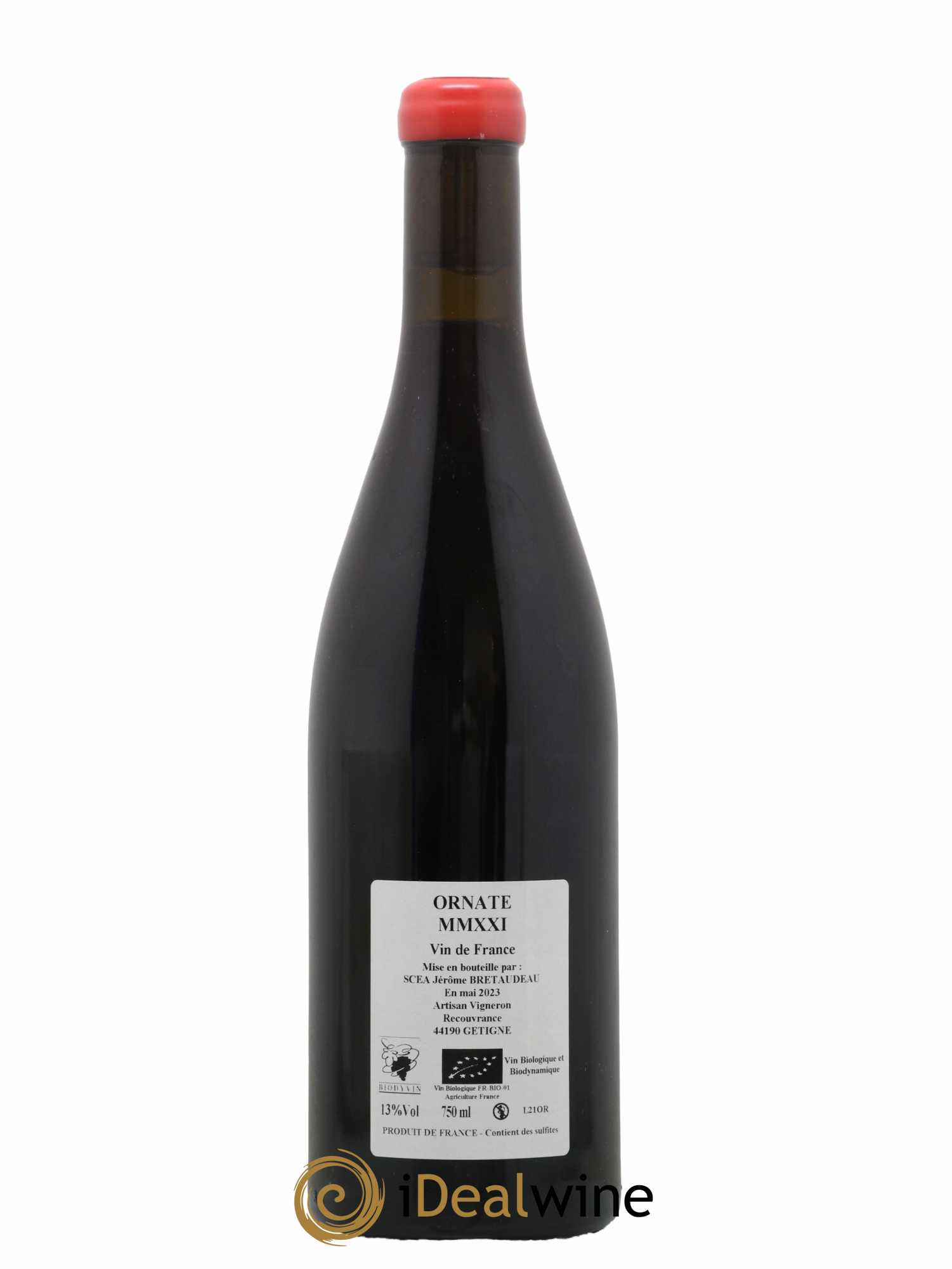 Vin de France Merlot Ornaté Jérôme Bretaudeau - Domaine de Bellevue 2021 - Lot de 1 bouteille - 1