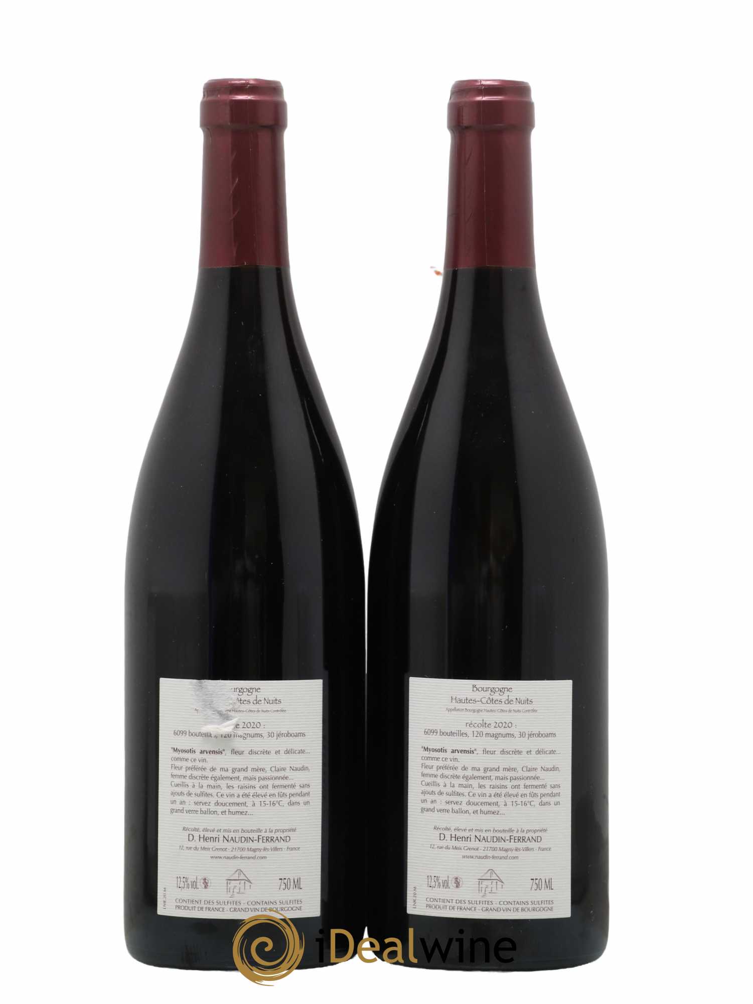 Hautes-Côtes de Nuits Myosotis Arvensis Naudin-Ferrand (Domaine) 2020 - Lotto di 2 bottiglie - 1