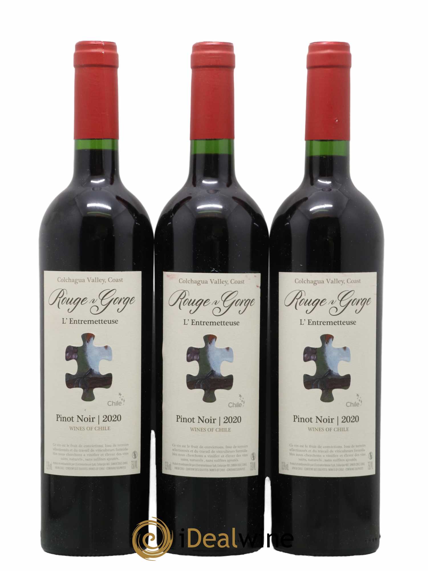 Chili L'entremetteuse Colchgua Valley Rouge Gorge 2020 - Lot de 3 bouteilles - 0