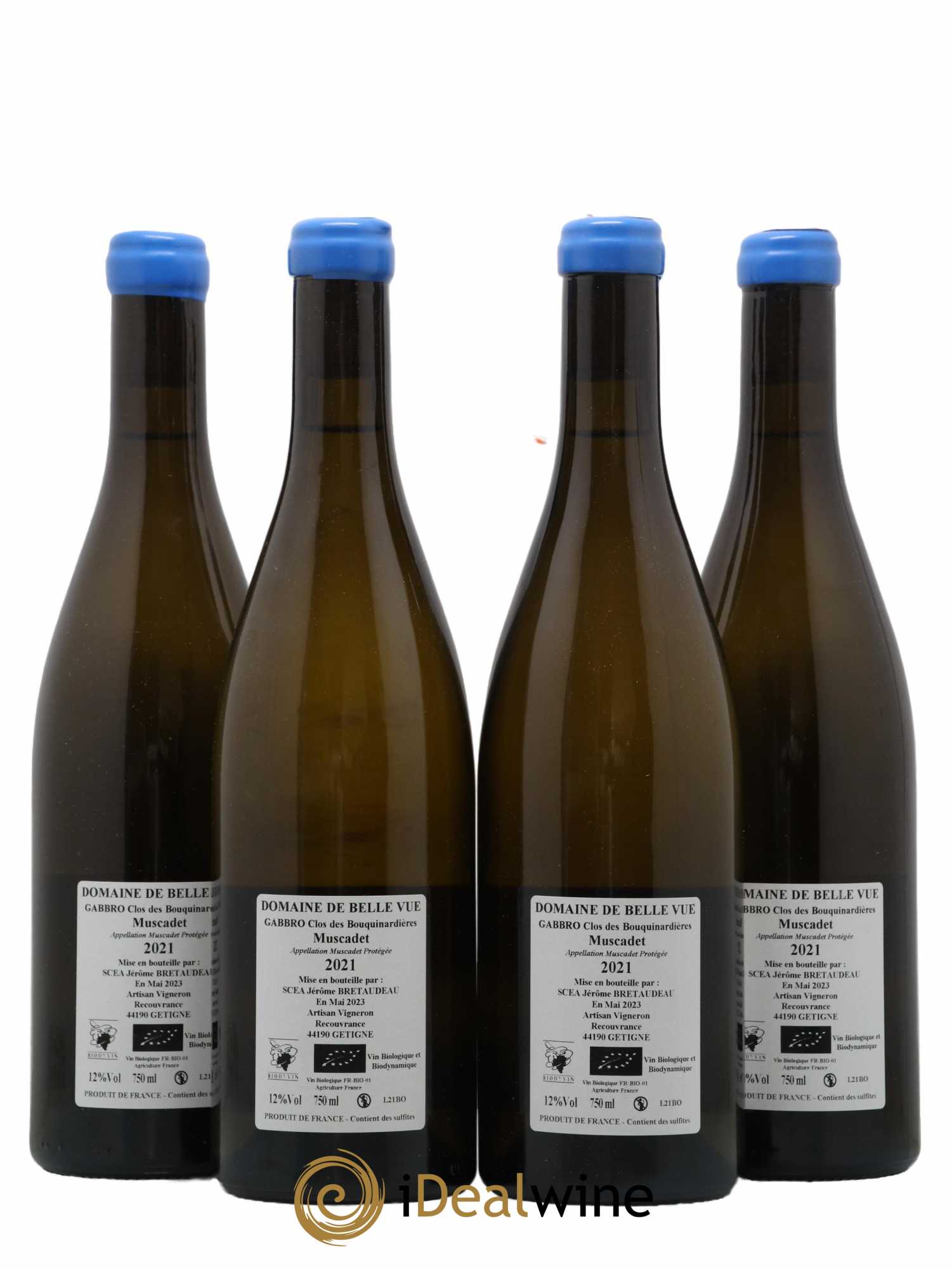 Muscadet-Sèvre-et-Maine Gabbro Clos des Bouquinardières Jérôme Bretaudeau - Domaine de Bellevue 2021 - Lot de 4 bouteilles - 1