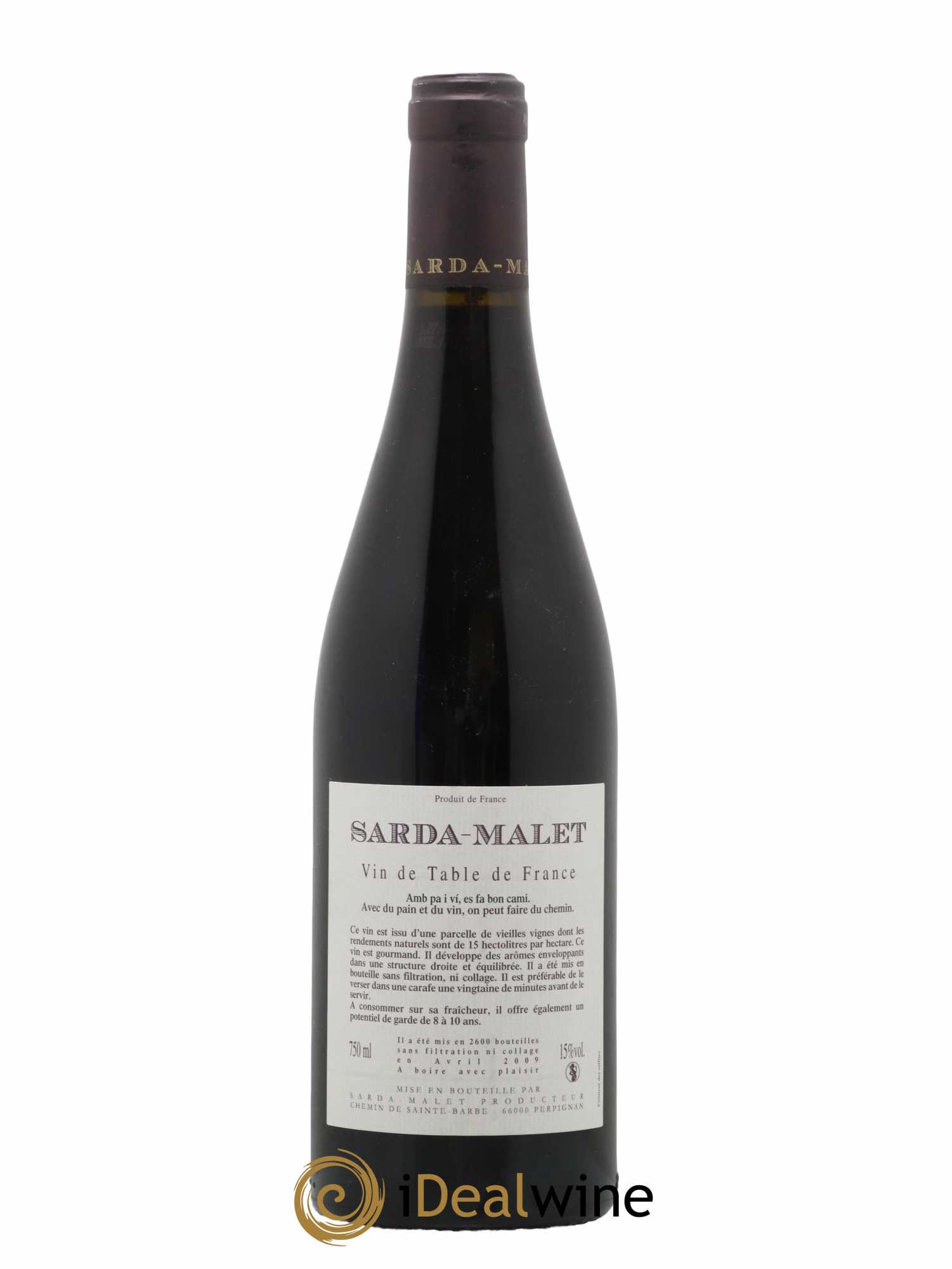 Vin de France L'Insouciant 7 Sarda Malet 2007 - Lot de 1 bouteille - 1