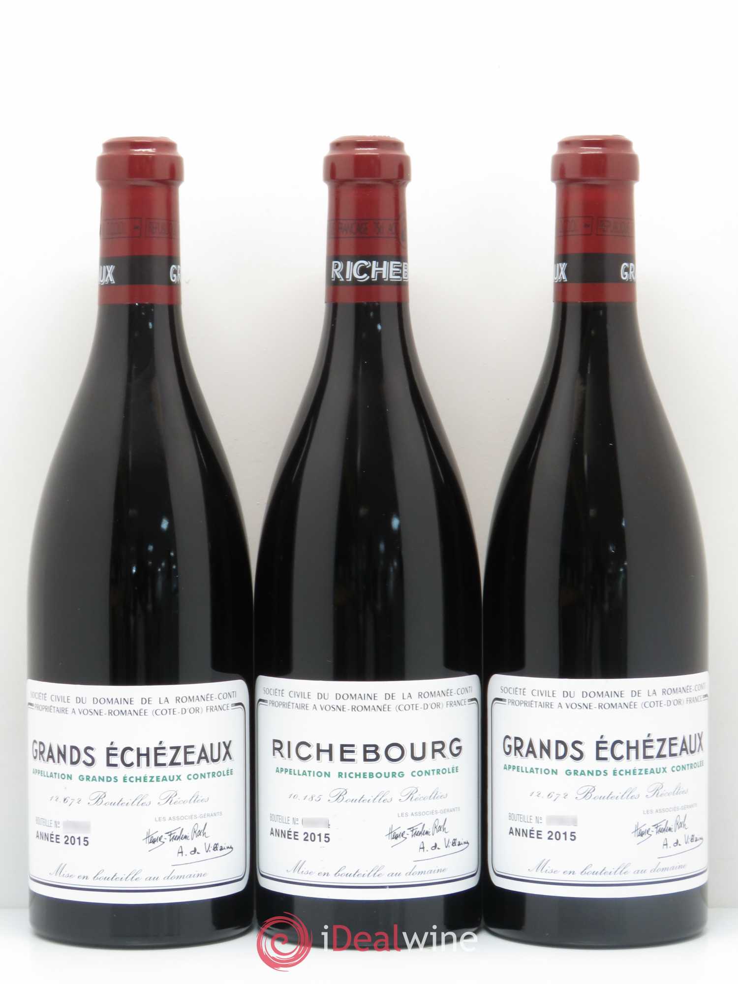 Caisse Domaine de la Romanée Conti Domaine de la Romanée-Conti 3 Echezeaux Grand Cru - 2 Grands Echezeaux Grand Cru - 1 Richebourg Grand Cru 2015 - Lotto di 6 bottiglie - 3