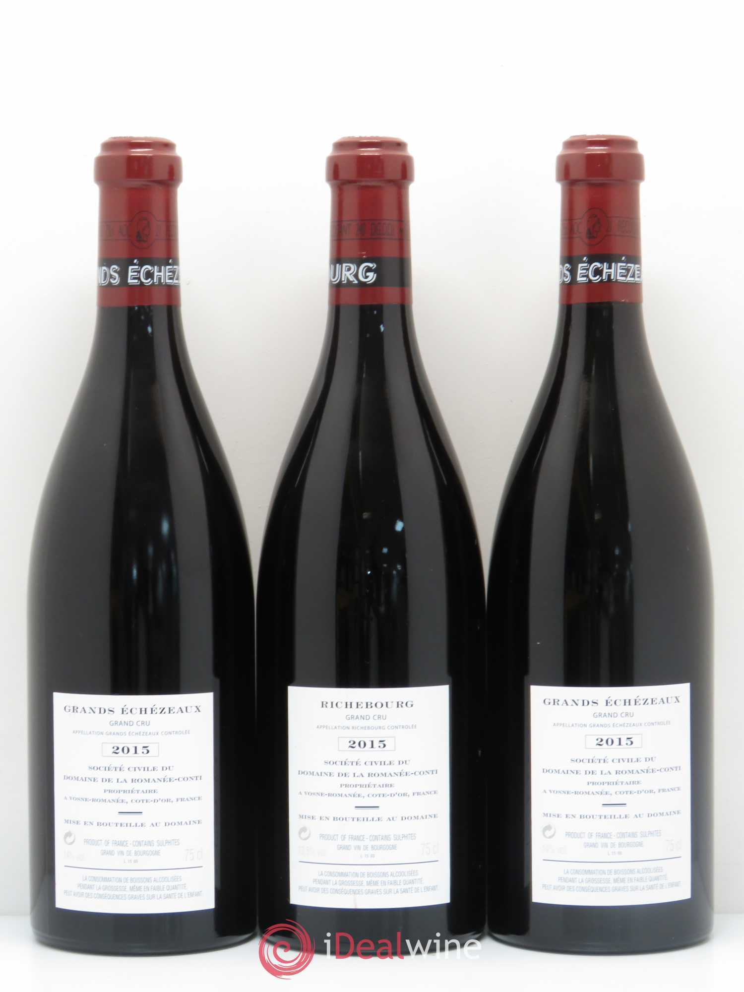 Caisse Domaine de la Romanée Conti Domaine de la Romanée-Conti 3 Echezeaux Grand Cru - 2 Grands Echezeaux Grand Cru - 1 Richebourg Grand Cru 2015 - Lotto di 6 bottiglie - 4