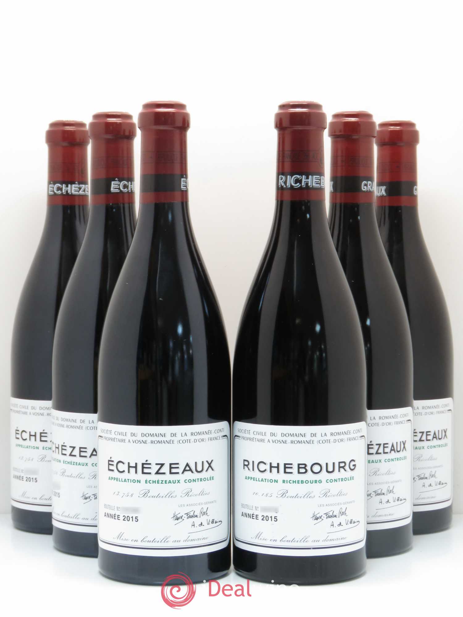 Caisse Domaine de la Romanée Conti Domaine de la Romanée-Conti 3 Echezeaux Grand Cru - 2 Grands Echezeaux Grand Cru - 1 Richebourg Grand Cru 2015 - Lotto di 6 bottiglie - 0