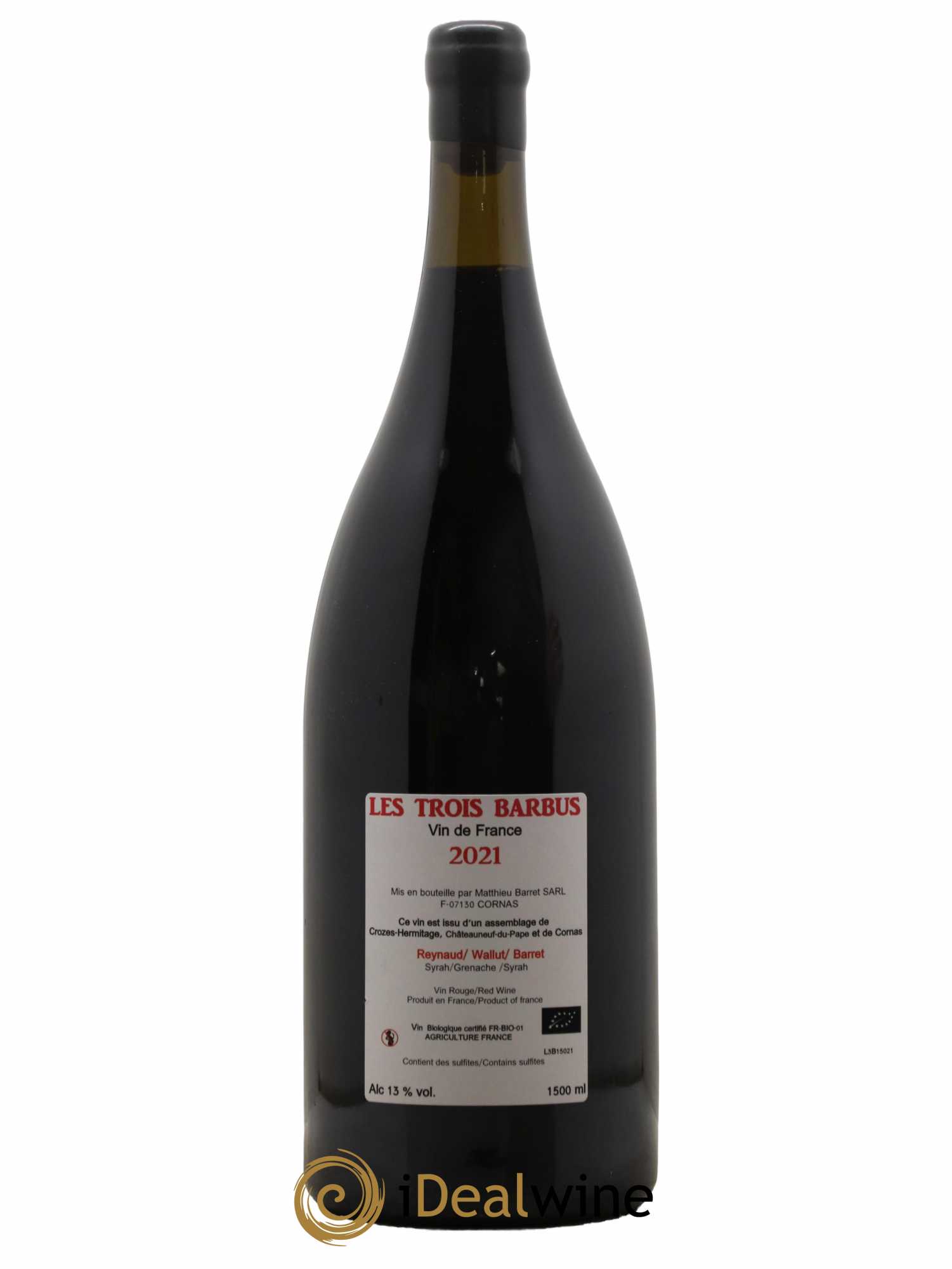 Vin de France Les Trois Barbus Matthieu Barret 2021 - Lot de 1 magnum - 1