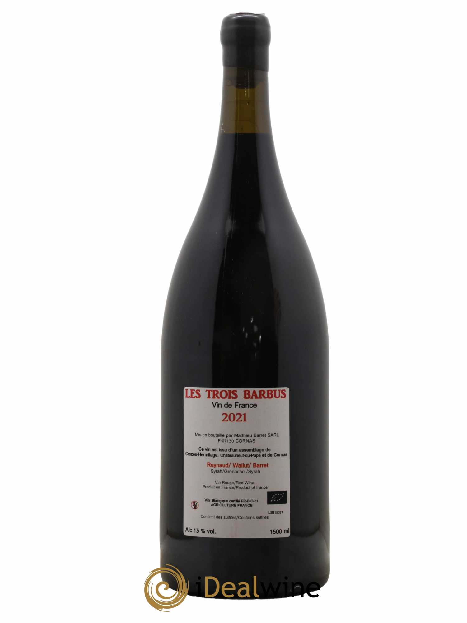 Vin de France Les Trois Barbus Matthieu Barret 2021 - Lot de 1 magnum - 1