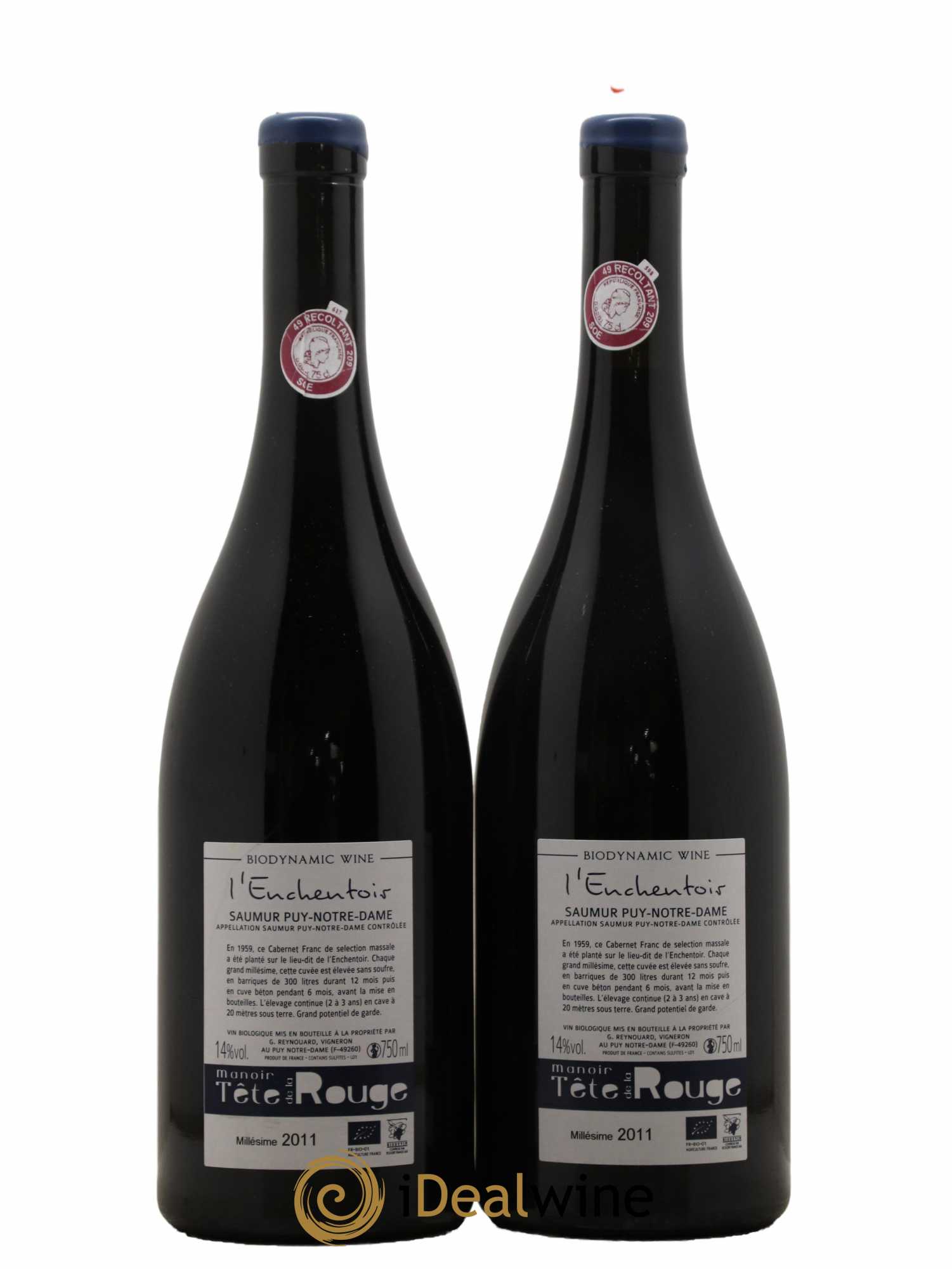 Saumur Puy-Notre-Dame L'Enchantoir Domaine du Manoir de la Tête Rouge 2011 - Lot de 2 bouteilles - 1