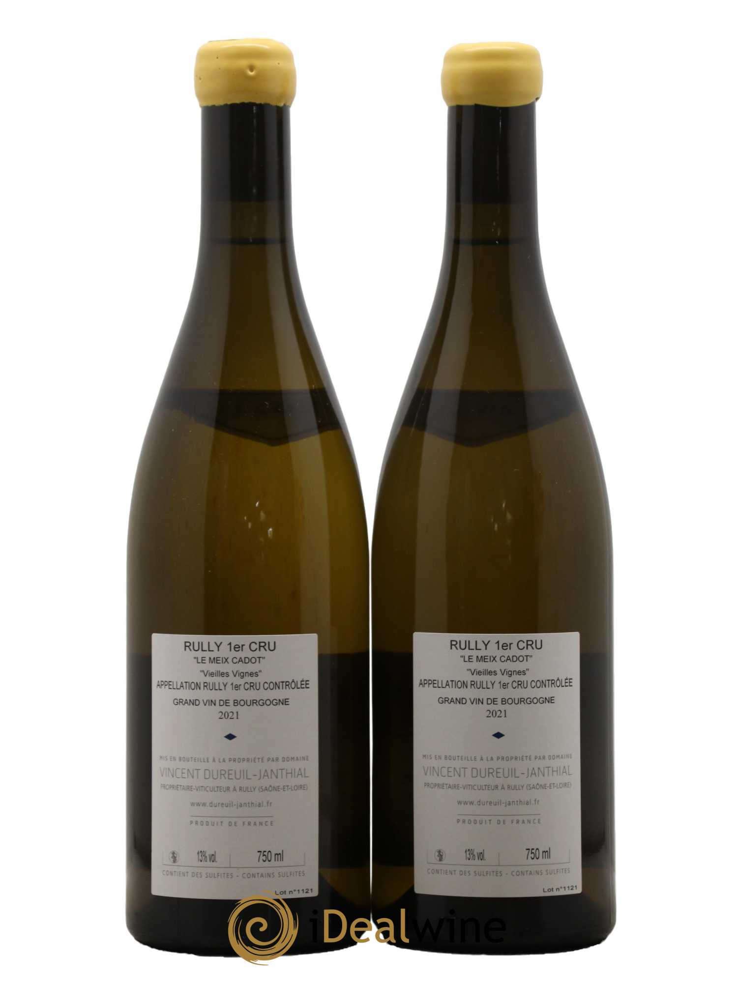 Rully 1er Cru Le Meix Cadot Vieilles Vignes Vincent Dureuil-Janthial 2021 - Lot de 2 bouteilles - 1