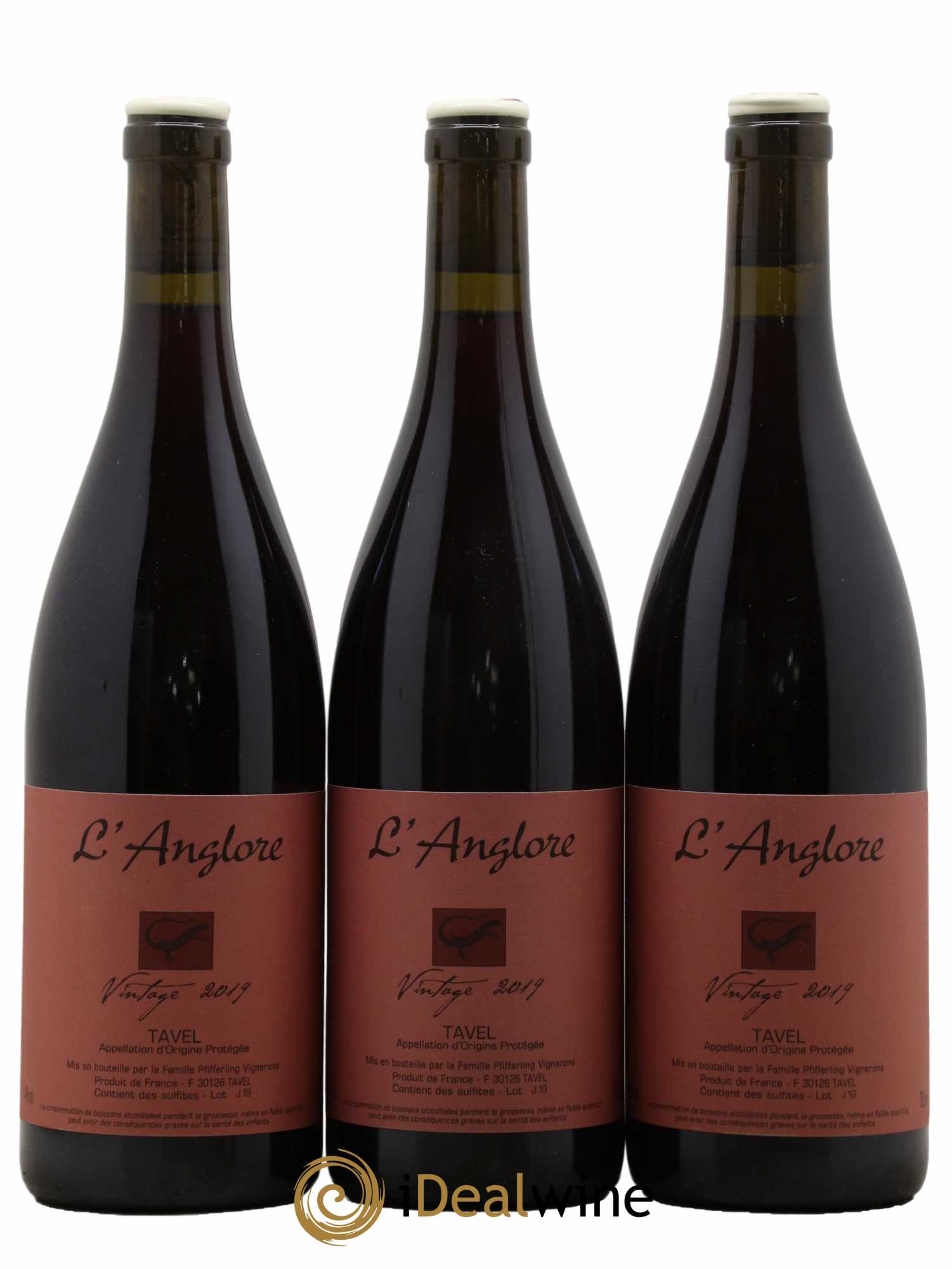 Tavel Vintage L'Anglore 2019 - Lot de 3 bouteilles - 0