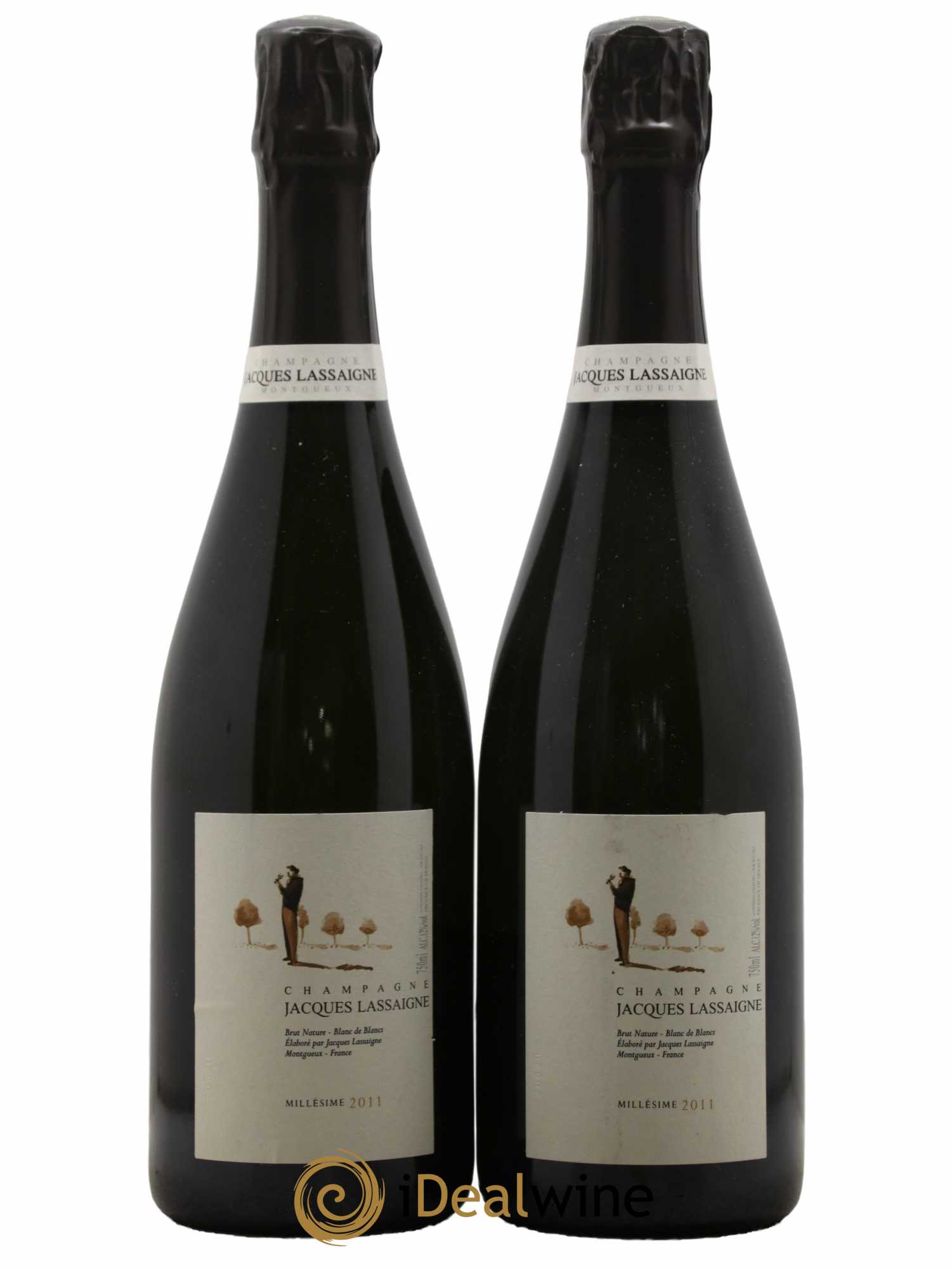 Blanc de Blancs millésimé Brut Nature Jacques Lassaigne 2011 - Lot de 2 bouteilles - 0