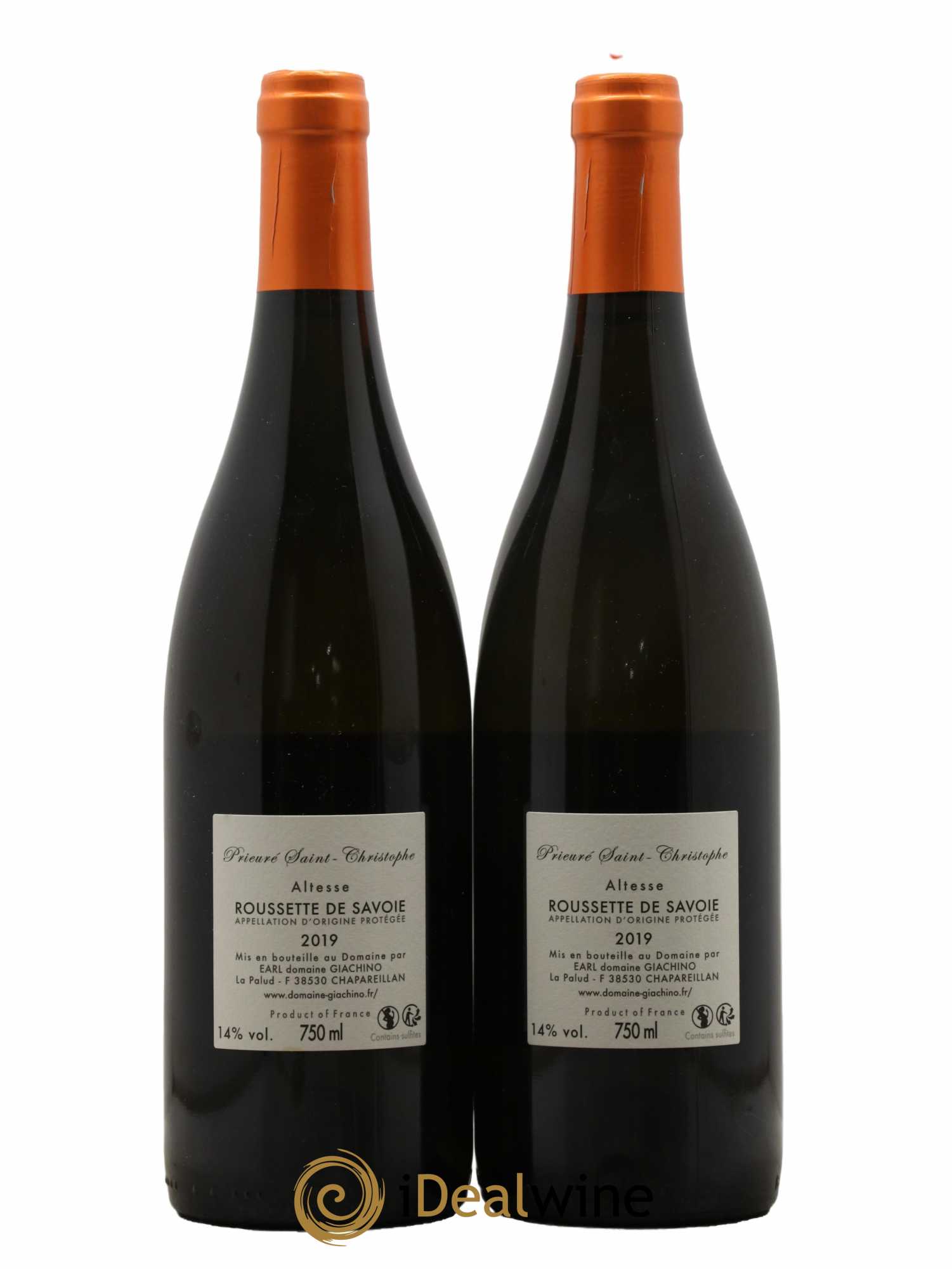Vin de Savoie Roussette Prieuré Saint-Christophe Domaine Giachino 2019 - Lot de 2 bouteilles - 1
