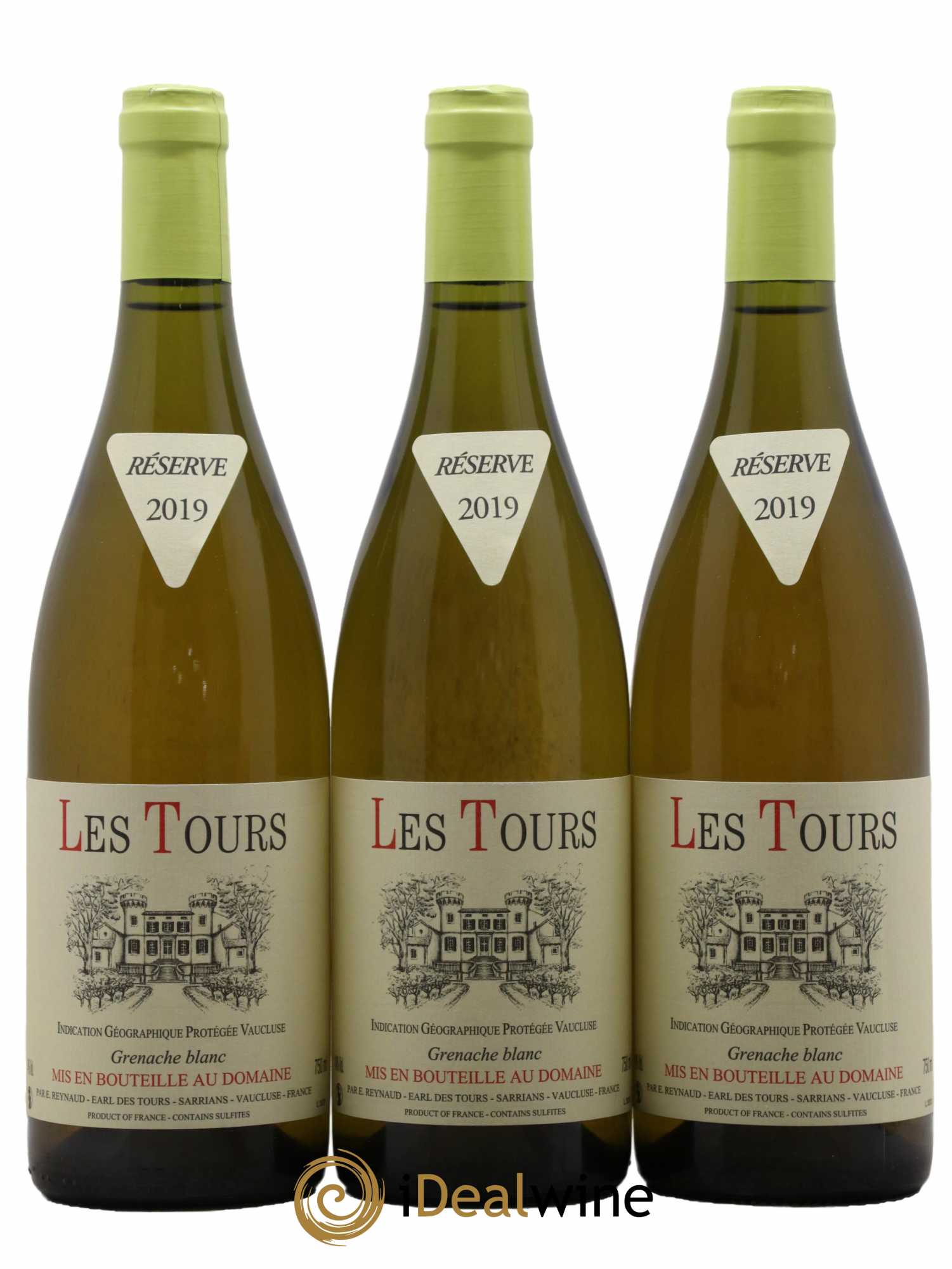Vaucluse (Vin de Pays de Vaucluse) Les Tours Grenache Blanc Emmanuel Reynaud 2019 - Lot de 3 bouteilles - 0