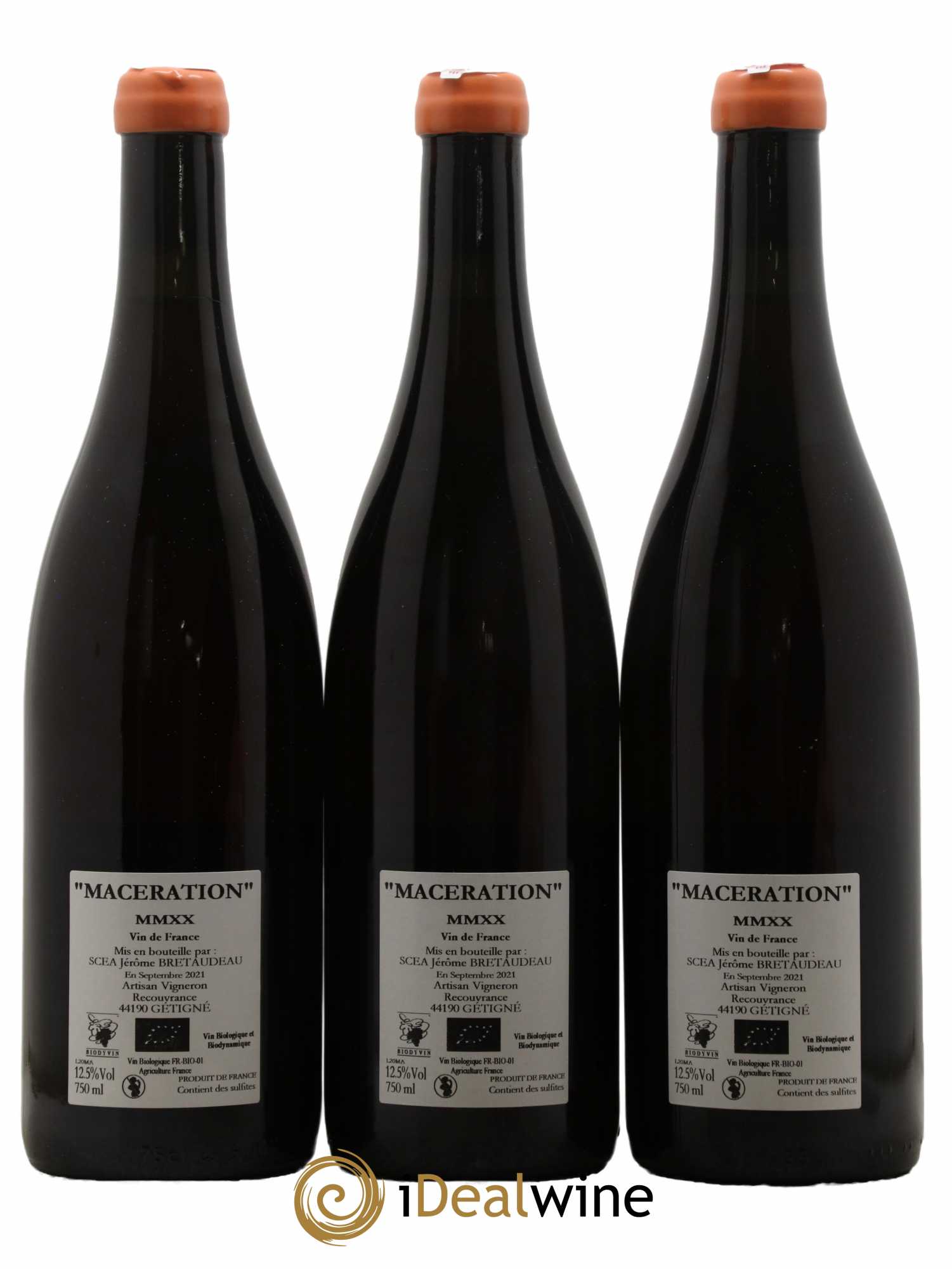 Vin de France Macération Jérôme Bretaudeau - Domaine de Bellevue 2020 - Lot de 3 bouteilles - 1