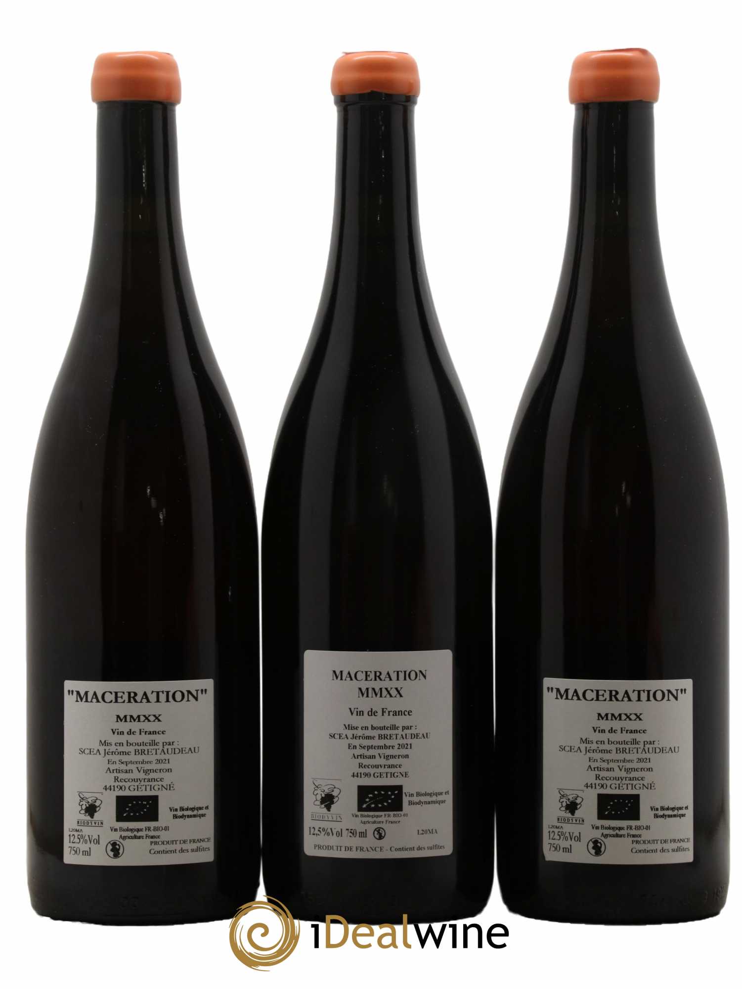 Vin de France Macération Jérôme Bretaudeau - Domaine de Bellevue 2020 - Lot de 3 bouteilles - 1