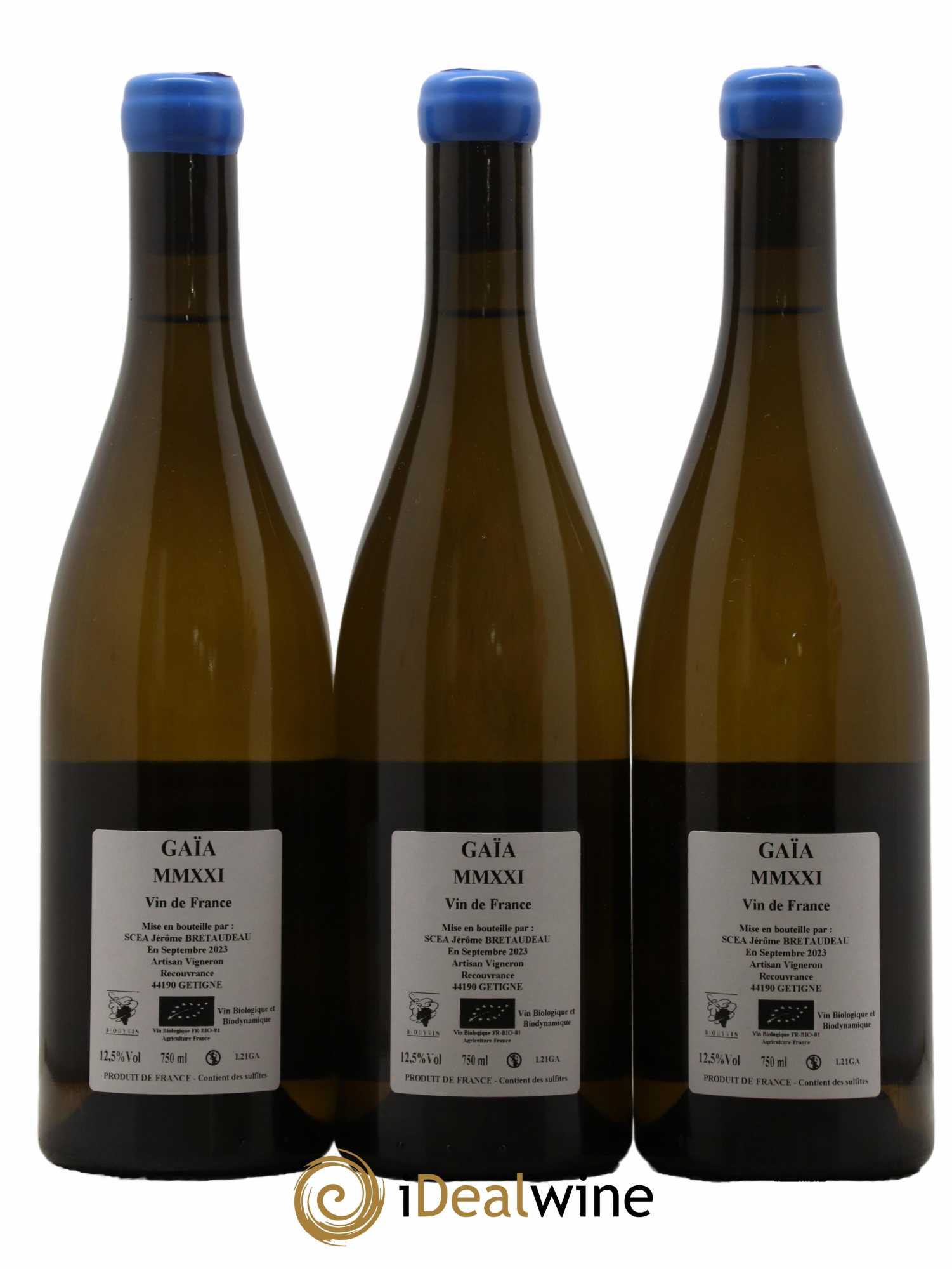 Muscadet-Sèvre-et-Maine Gaia Jérôme Bretaudeau - Domaine de Bellevue 2021 - Lot de 3 bouteilles - 1