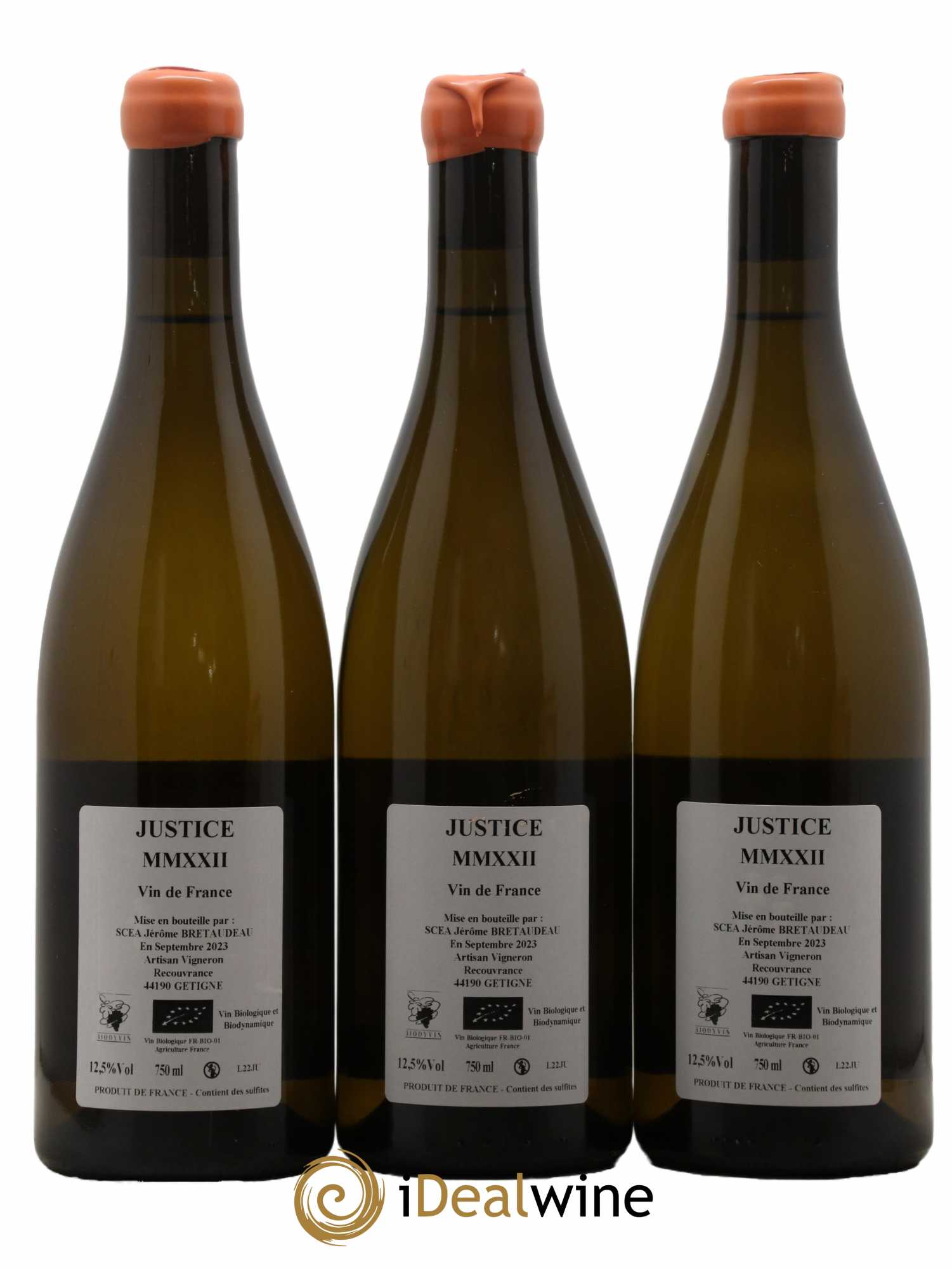 Vin de France La Justice Jérôme Bretaudeau - Domaine de Bellevue 2022 - Lot de 3 bouteilles - 1