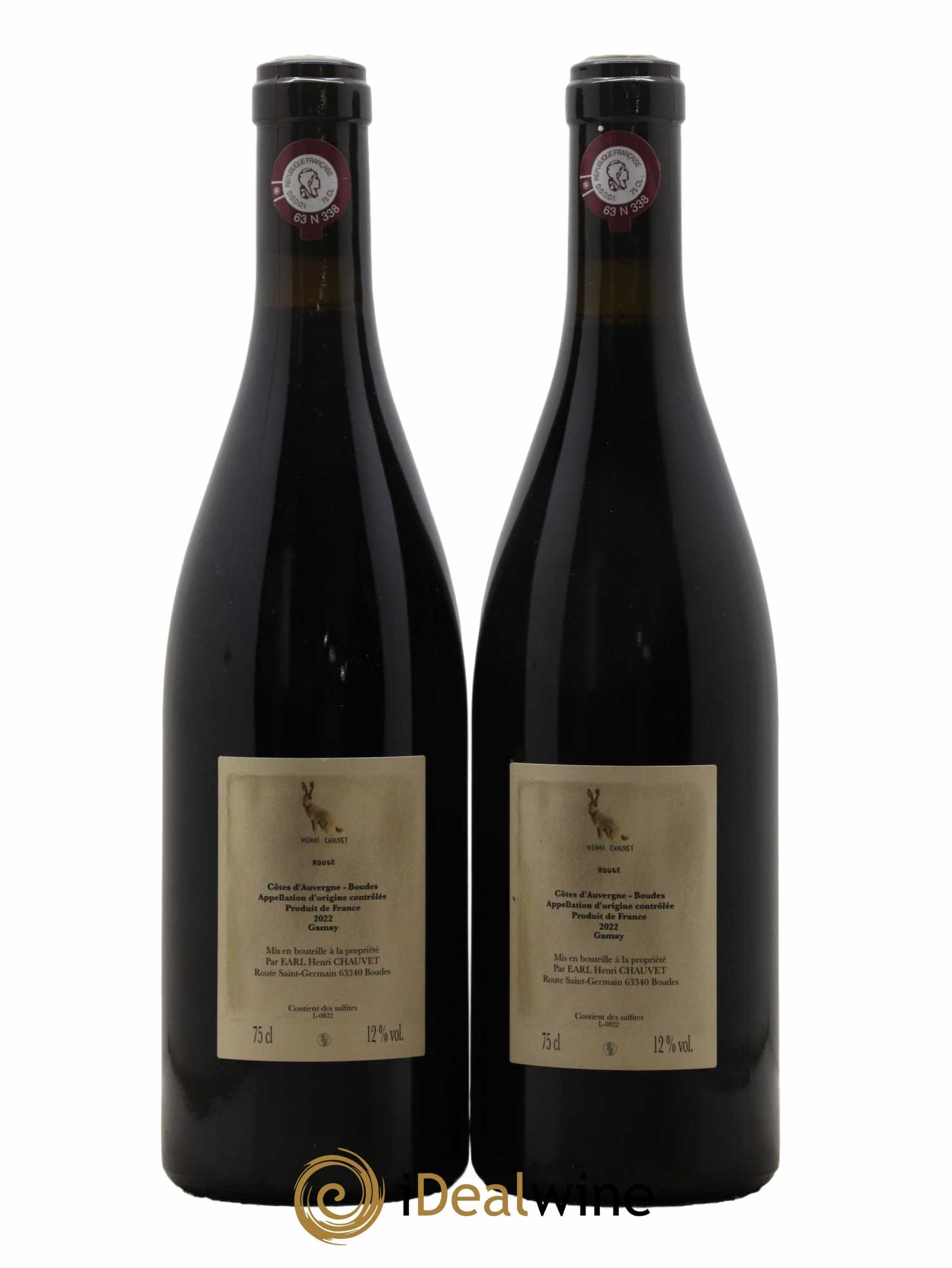 Vin de France Côtes d'Auvergne Rouge Domaine Henri Chauvet 2022 - Lotto di 2 bottiglie - 1