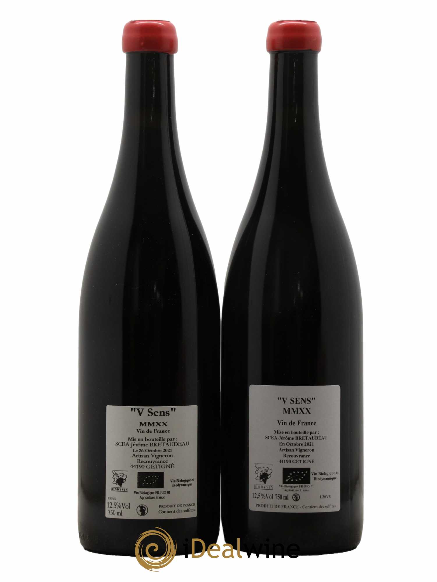 Vin de France V Sens Jérôme Bretaudeau - Domaine de Bellevue 2020 - Lot de 2 bouteilles - 1