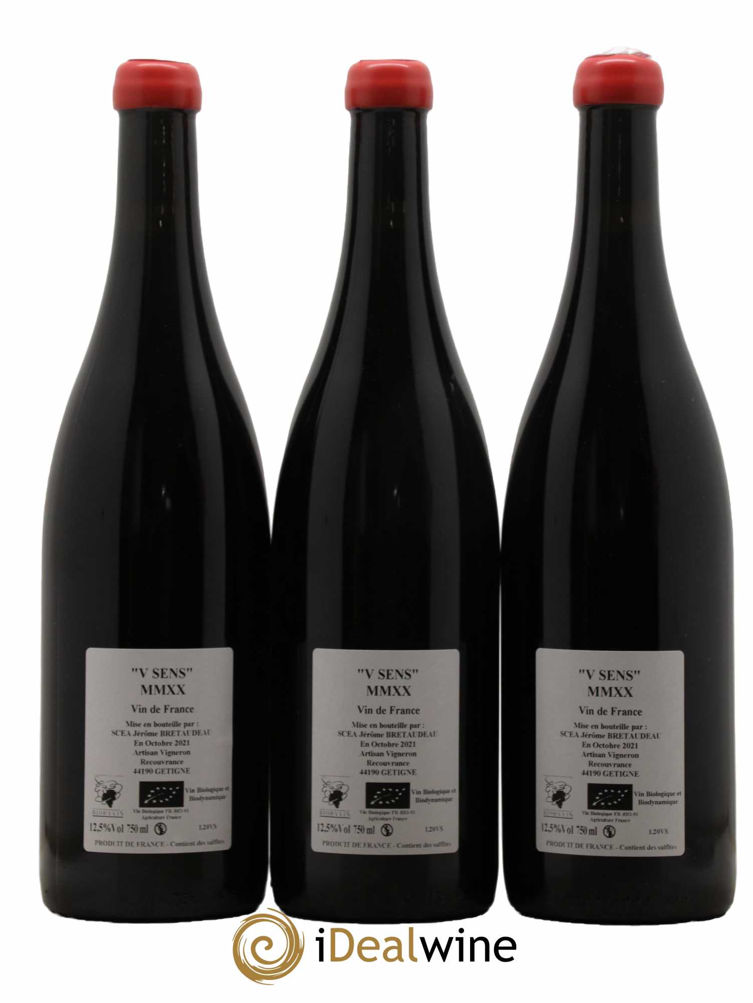 Vin de France V Sens Jérôme Bretaudeau - Domaine de Bellevue 2020 - Lot de 3 bouteilles - 1