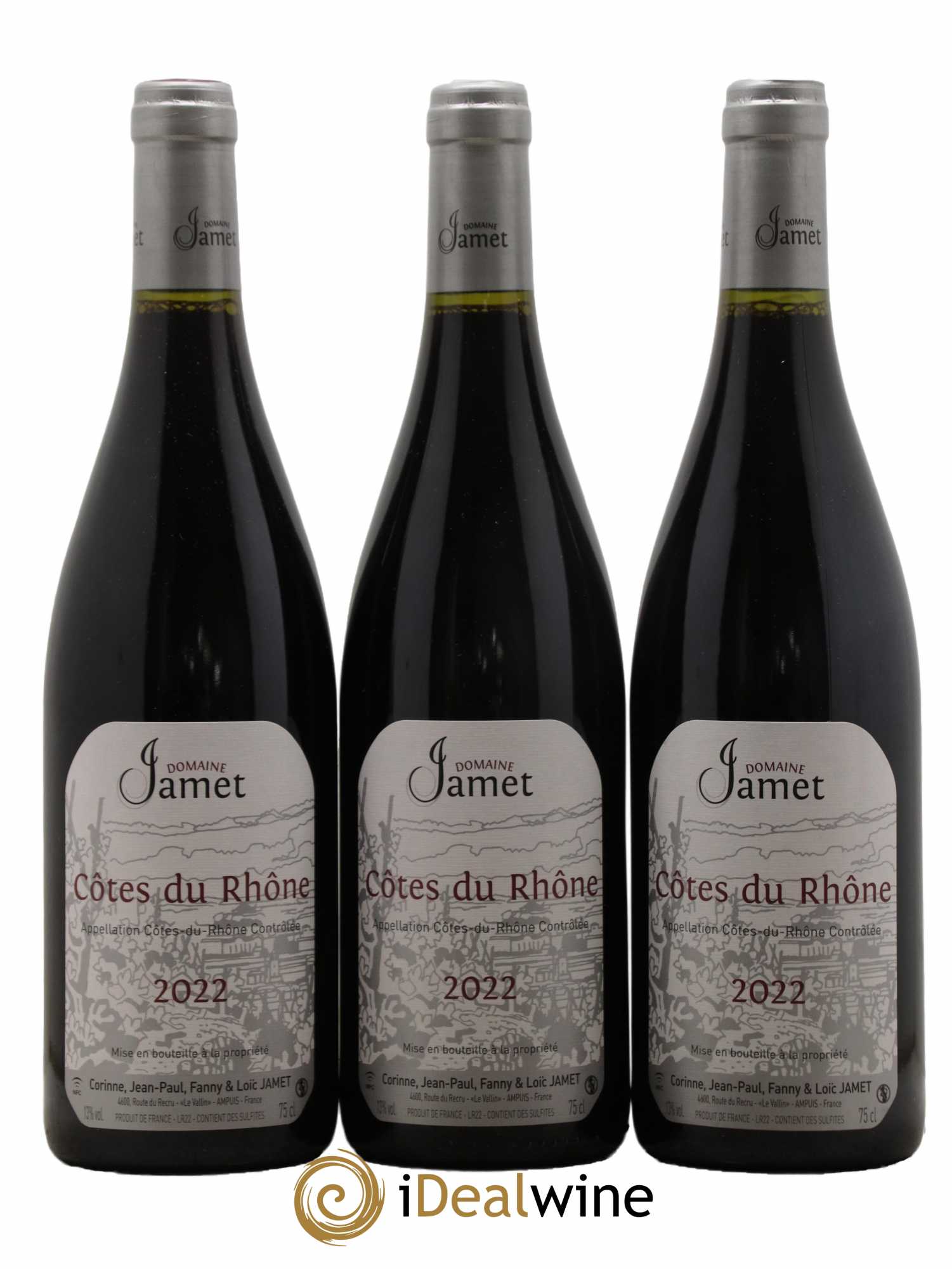 Côtes-du-Rhône Jamet (Domaine) 2022 - Lot de 3 bouteilles - 0
