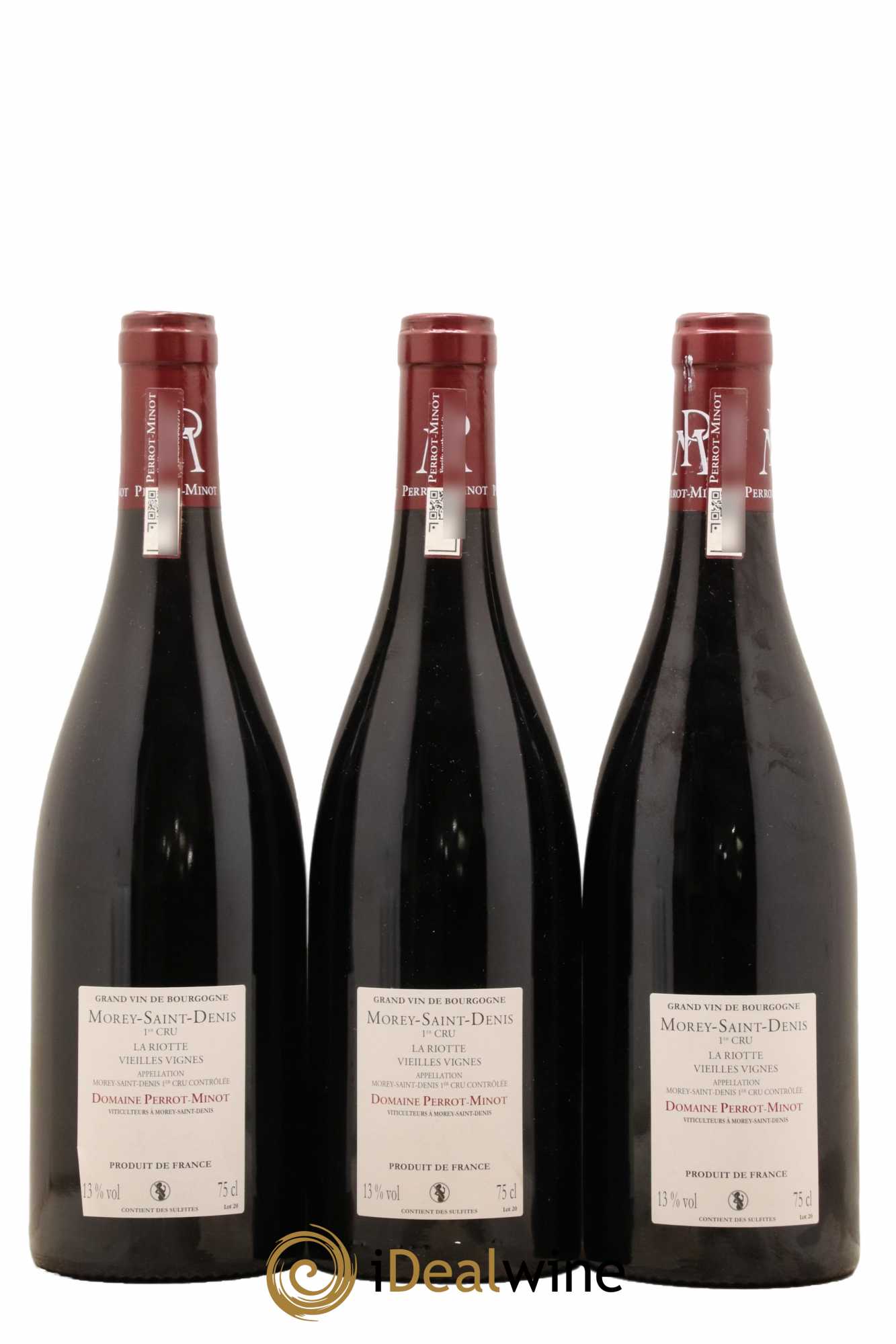Morey Saint-Denis 1er Cru La Riotte Vieilles Vignes Perrot-Minot 2015 - Lotto di 3 bottiglie - 1