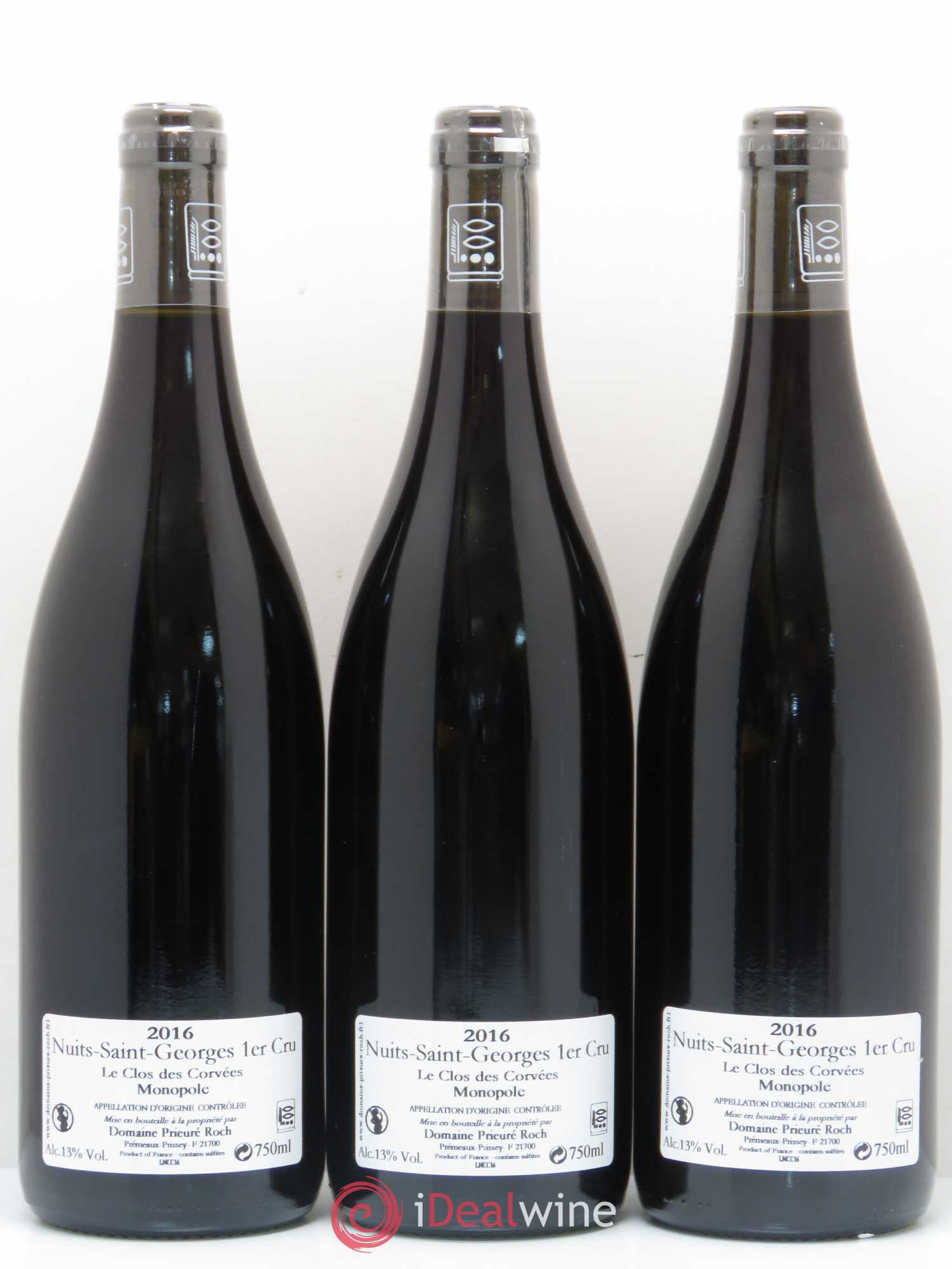 Nuits-Saint-Georges 1er Cru Le Clos des Corvées Prieuré Roch Vieilles vignes 2016 - Lot de 3 bouteilles - 1
