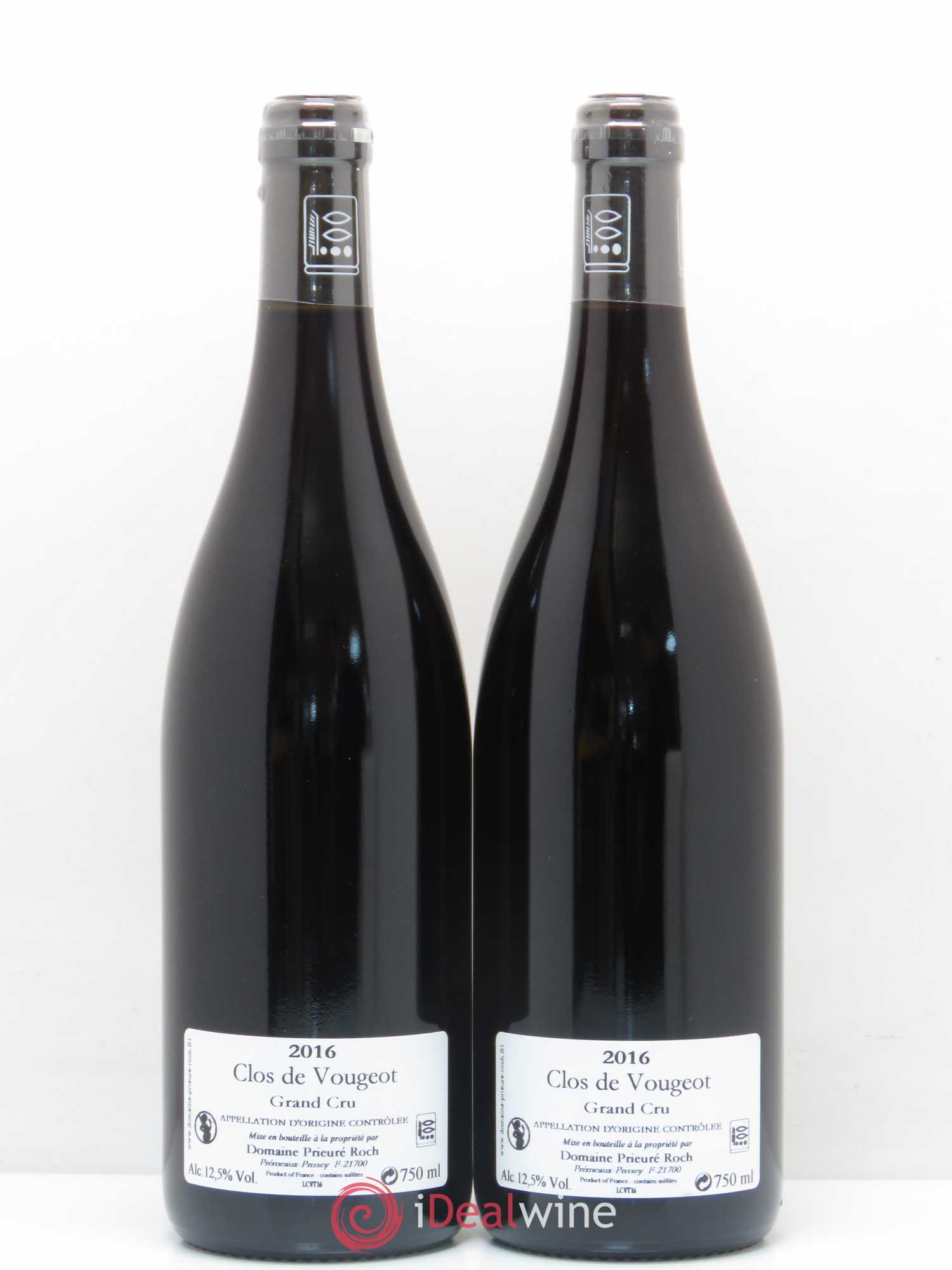 Clos de Vougeot Grand Cru Prieuré Roch (sans prix de réserve) 2016 - Lot de 2 bouteilles - 1
